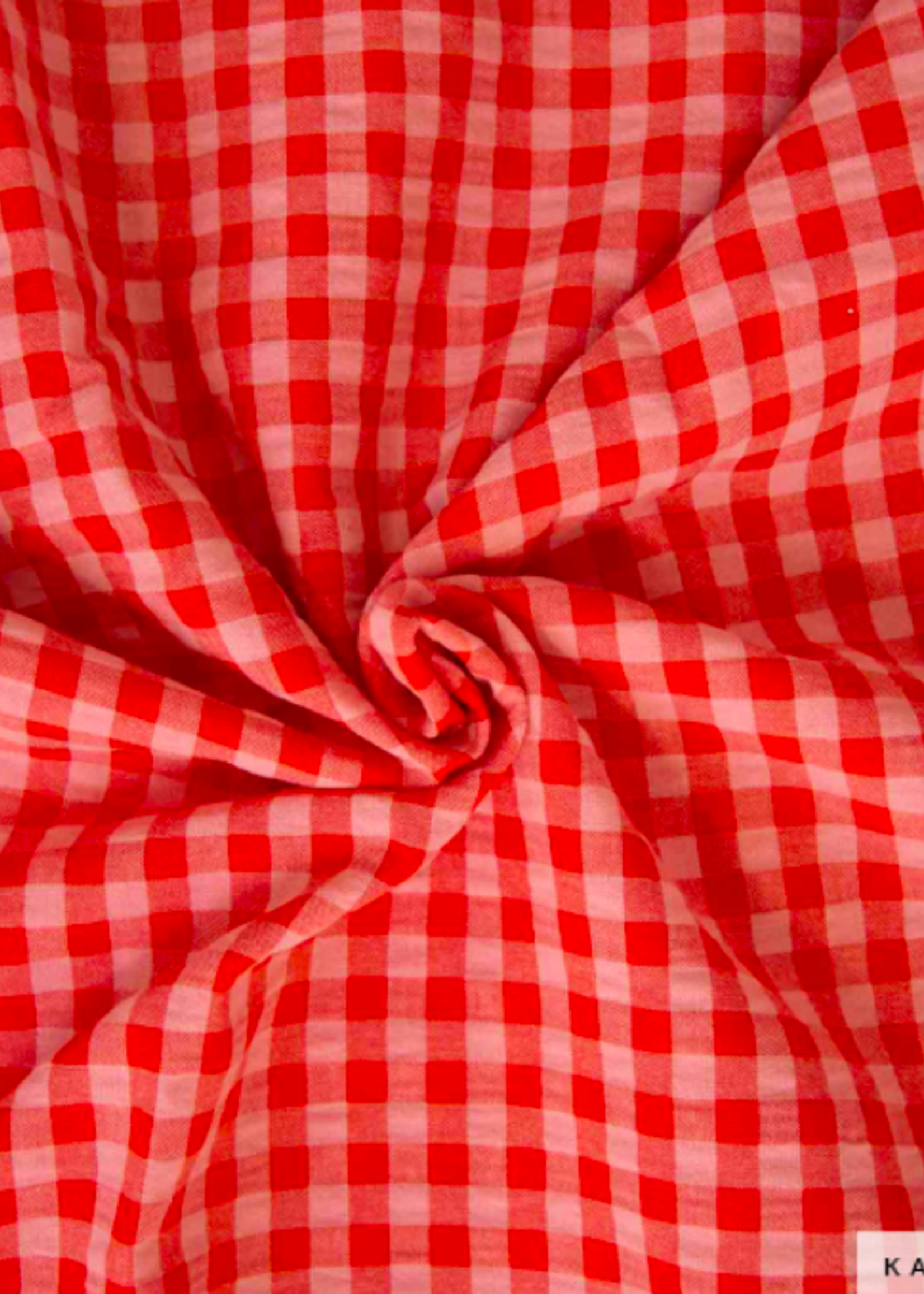 Katia ° Stof Seersucker - KATIA Fabrics - Vichy - Red & Pink