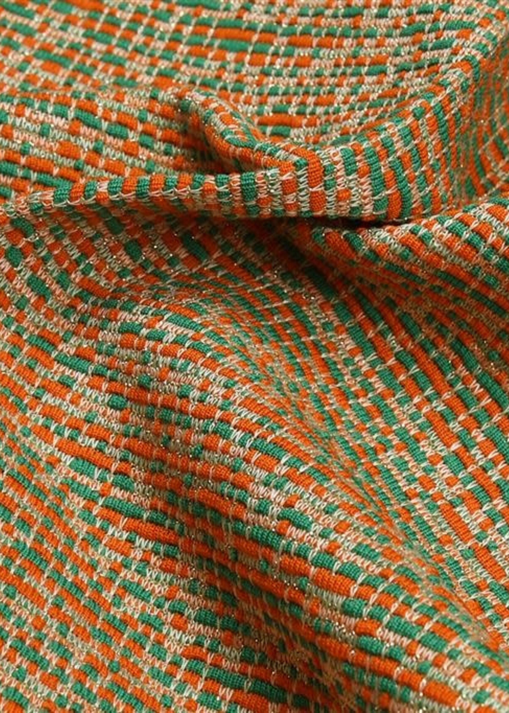 ° Stof Jacquard Breisel - Orange & Green