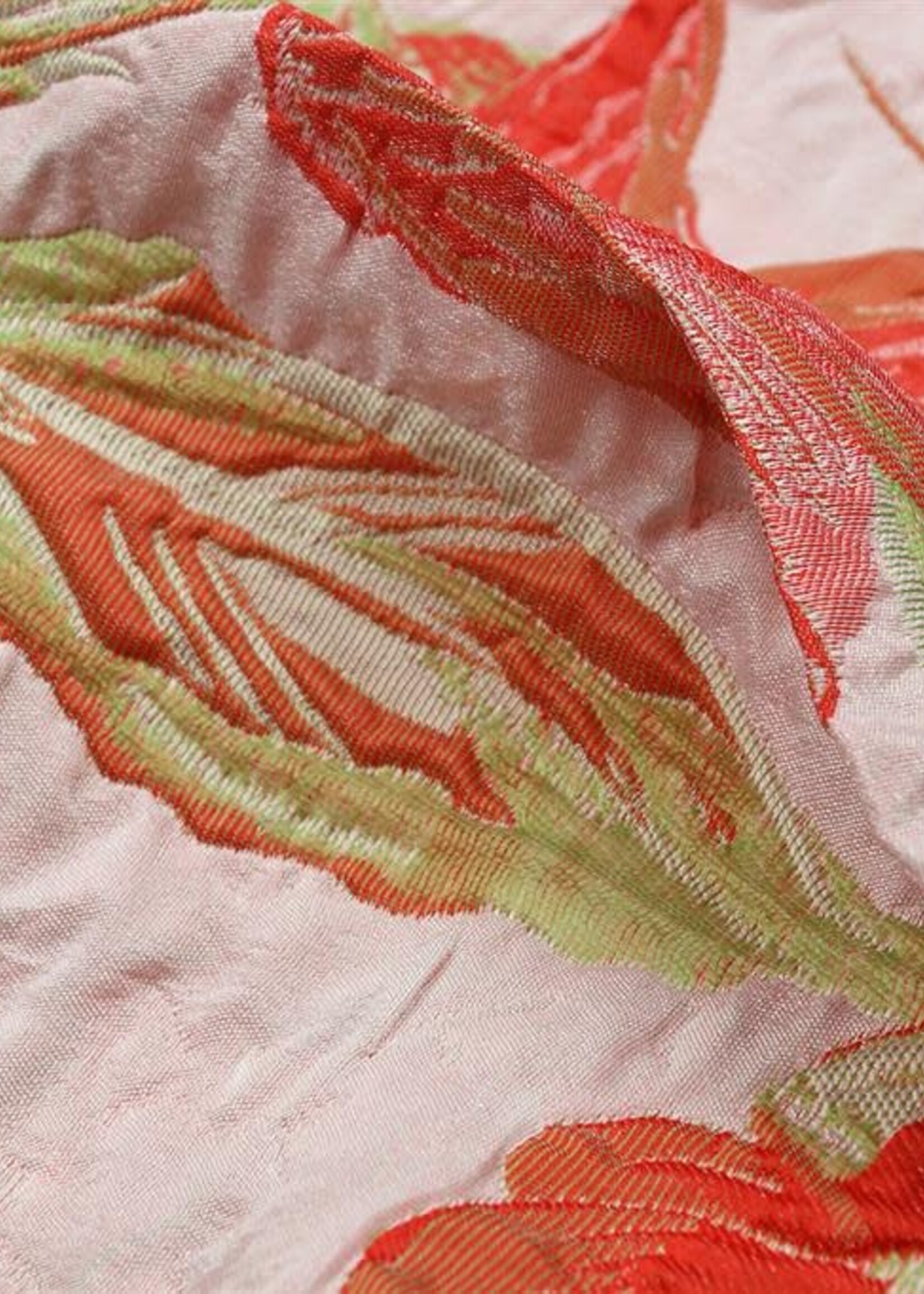 ° Stof Jacquard - Red Flowers