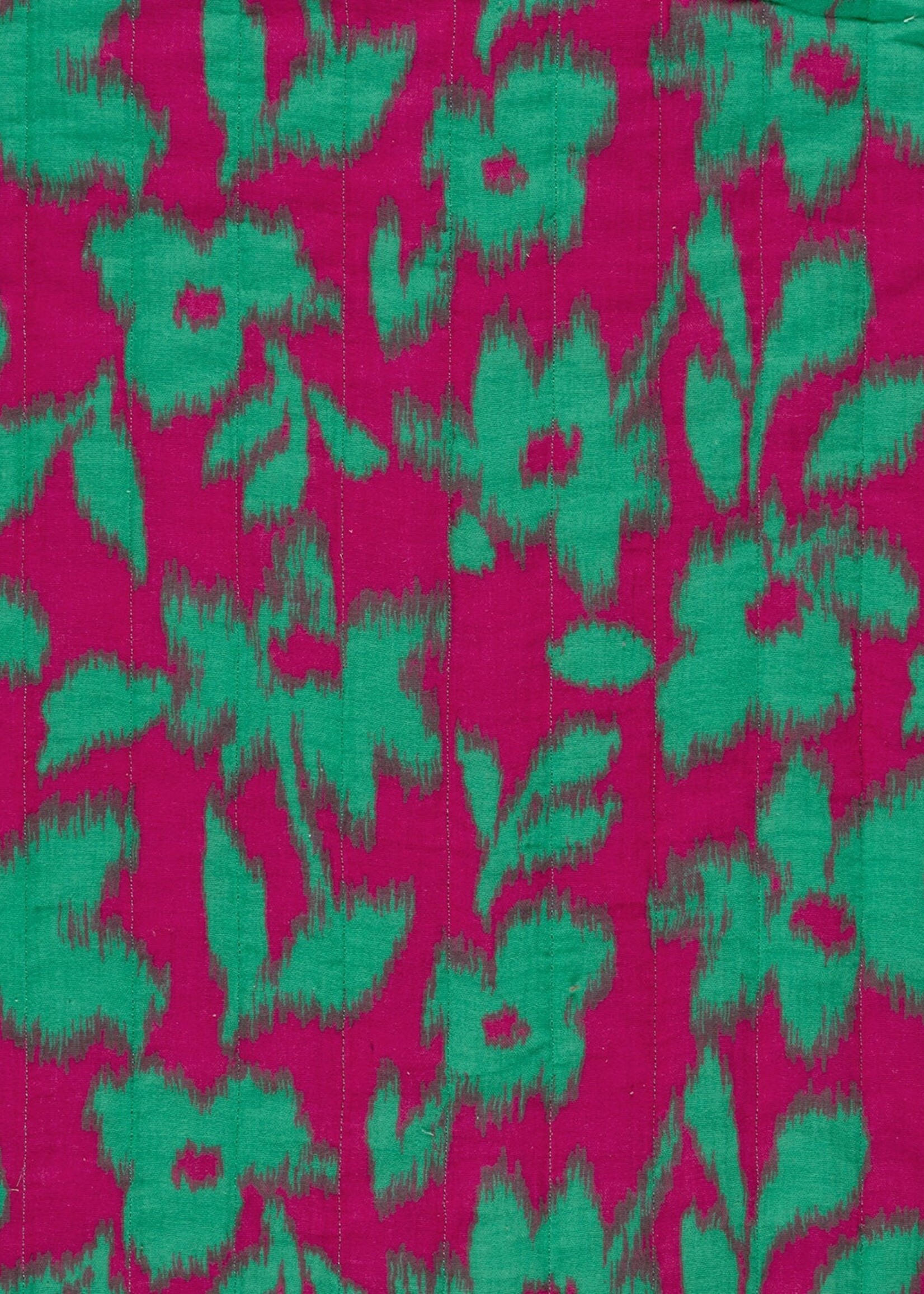 ° Stof Double Gauze Gewatteerd Quilted - Double Face - Leopard Turquoise