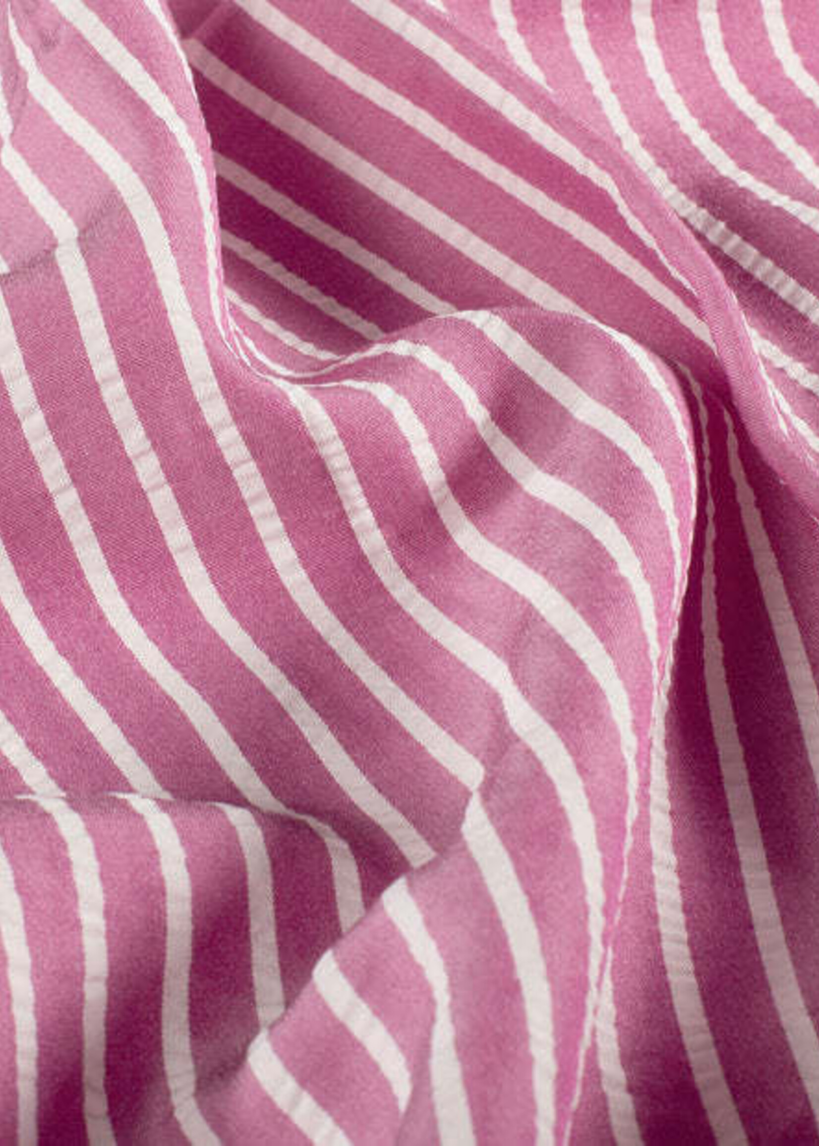° Stof Seersucker - Stripes - Pink