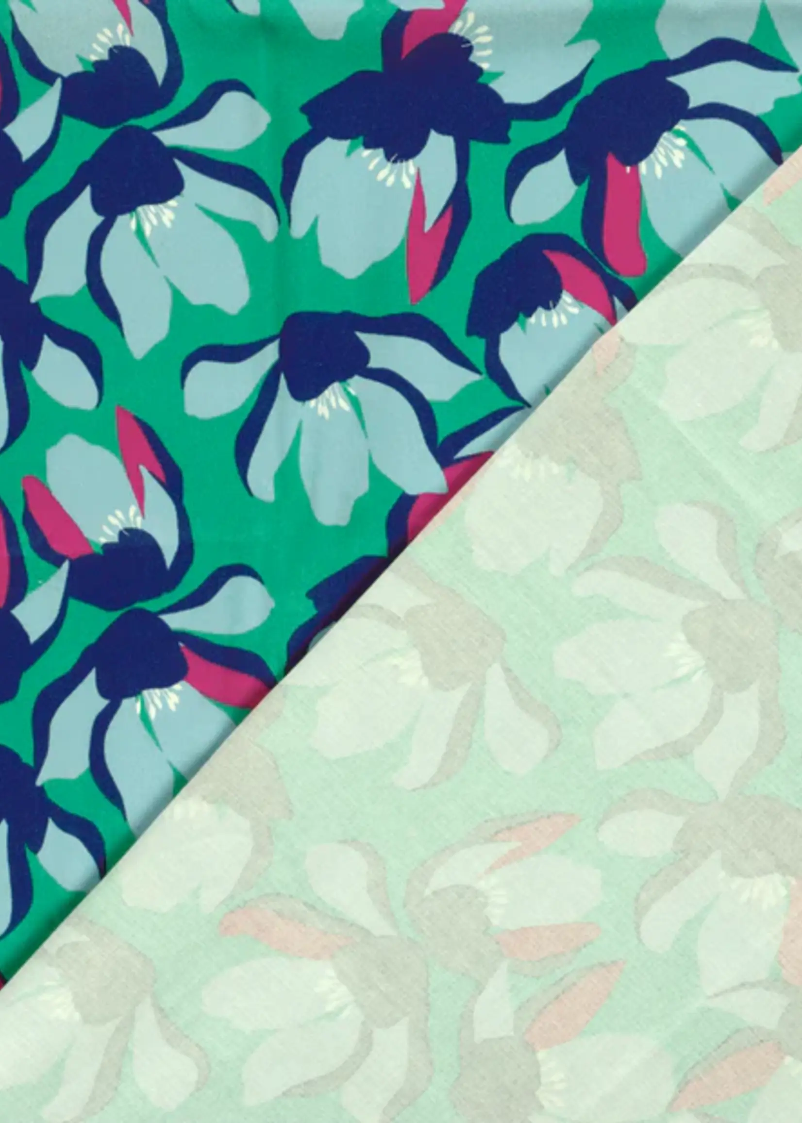 ° Stof Stretchkatoen - Flowers