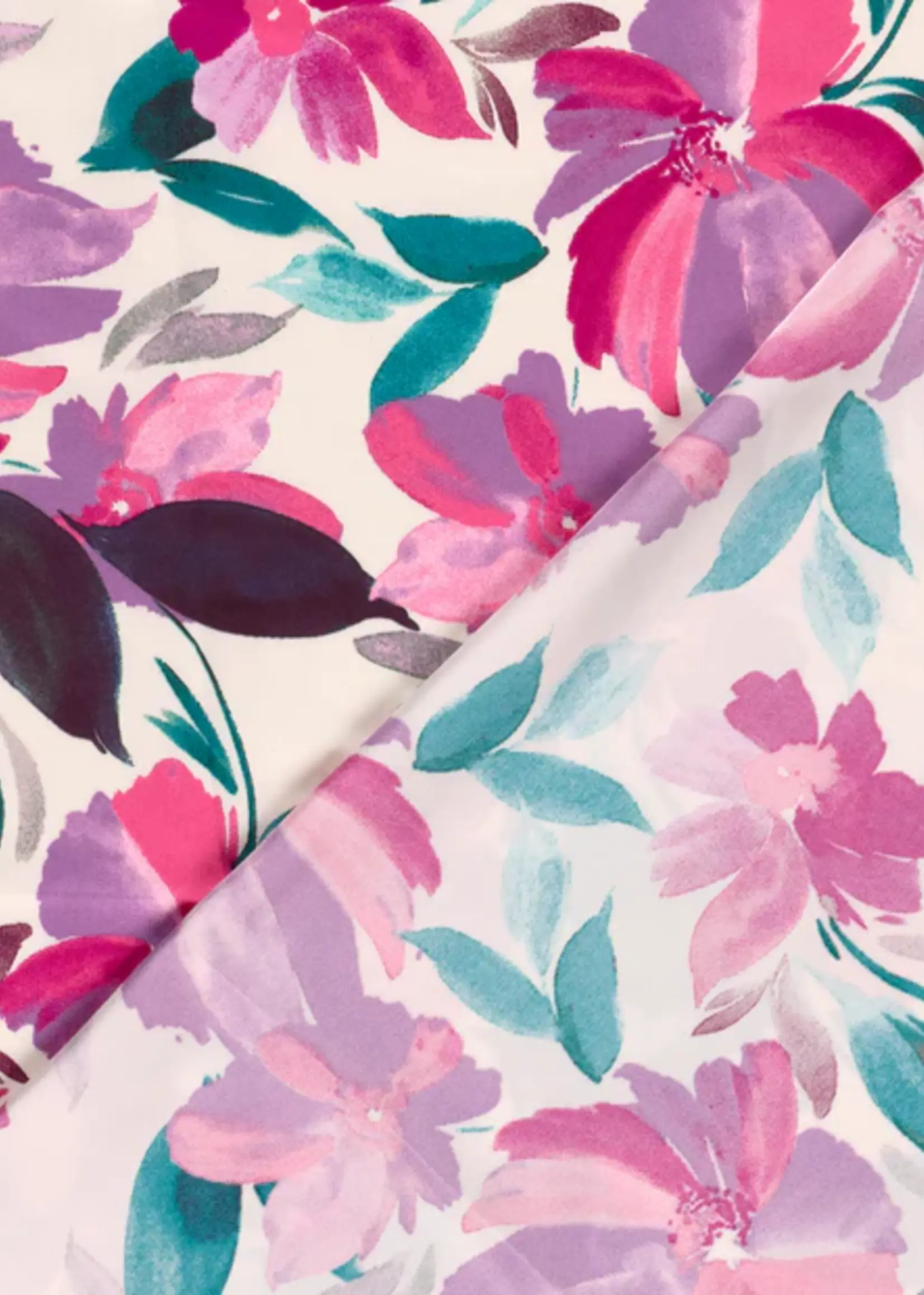 ° Soepelvallende Stof - Satijn - Bloemen