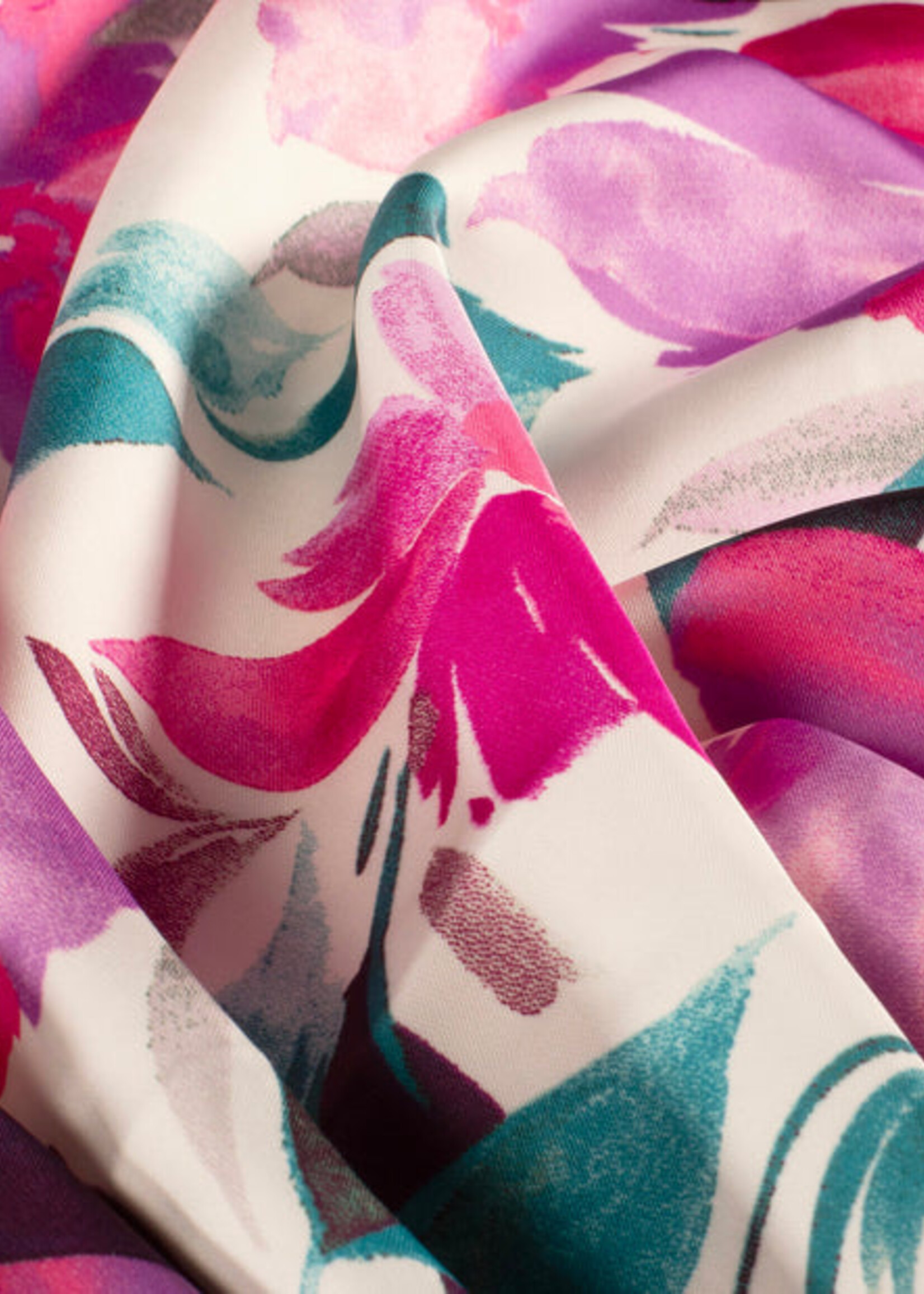 ° Soepelvallende Stof - Satijn - Bloemen