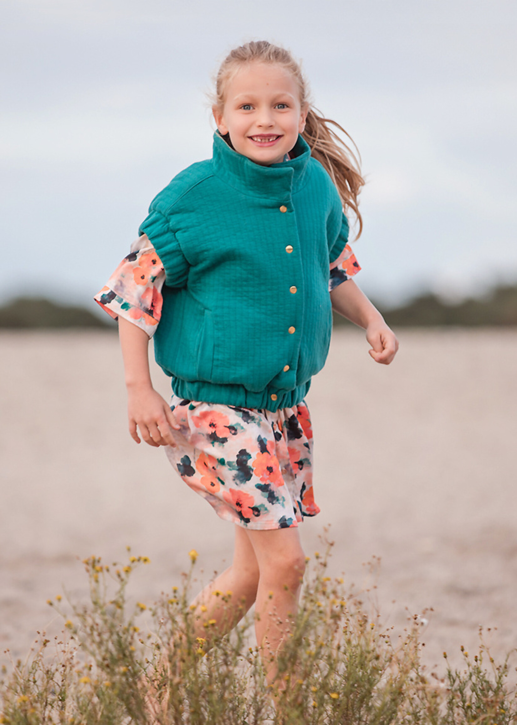 See You at Six ° Stof Matelassé Tricot - See You at Six - Blauwgroen (extra breed!)