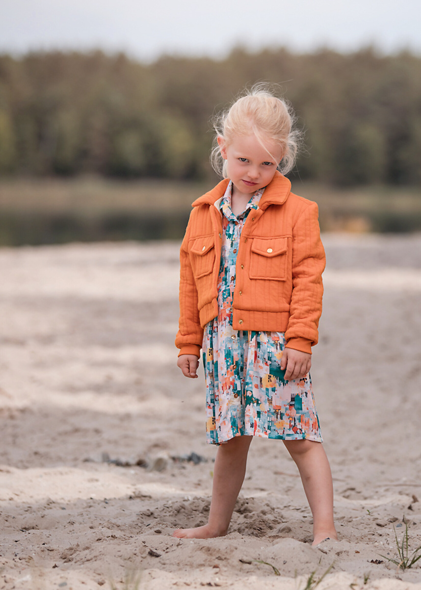 See You at Six ° Stof Matelassé Tricot - Herfstesdoornoranje (extra breed!)