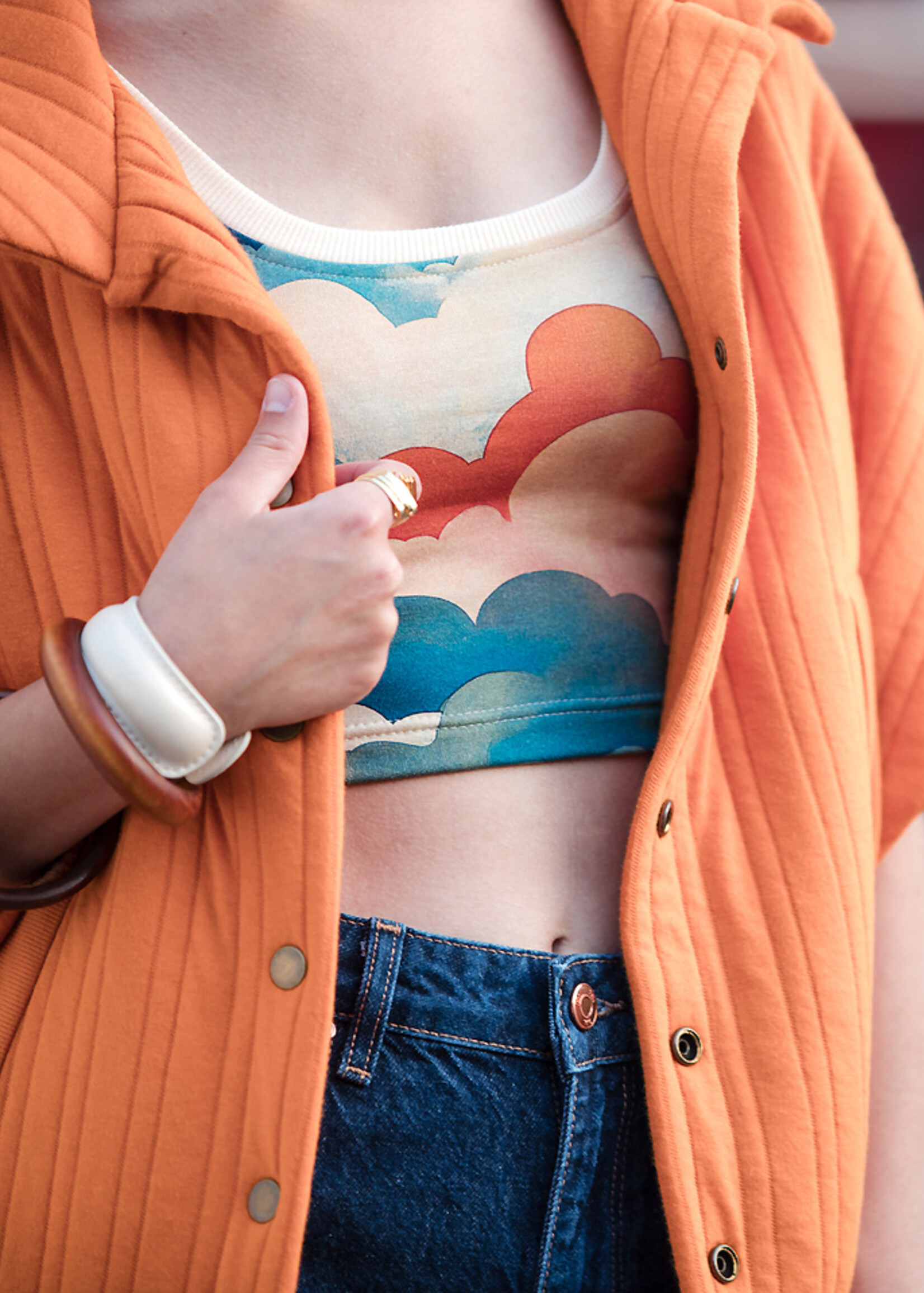 See You at Six ° Stof Matelassé Tricot - Herfstesdoornoranje (extra breed!)