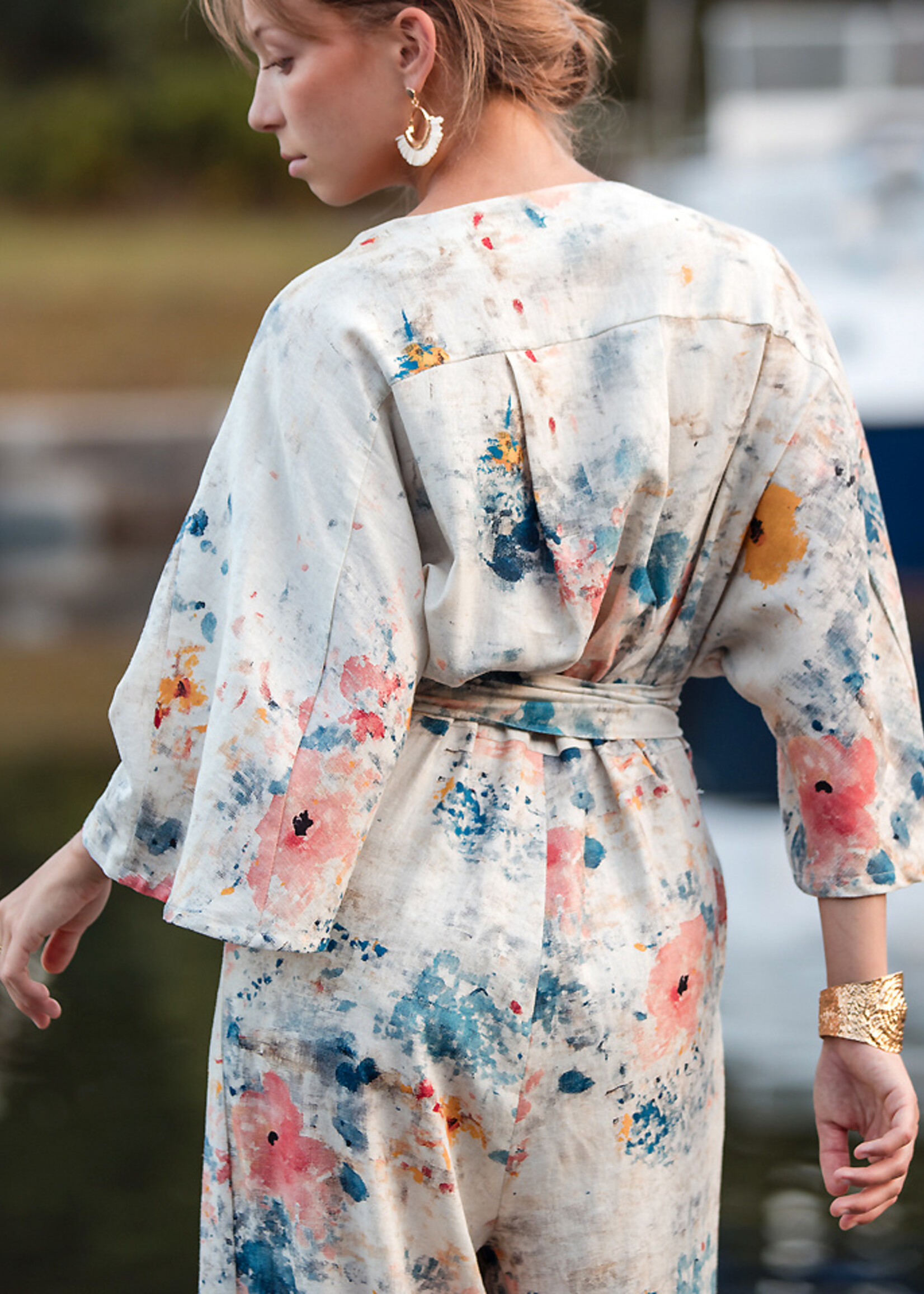 See You at Six ° Stof Linnen Viscose Blend - See You at Six - Roses on Canvas