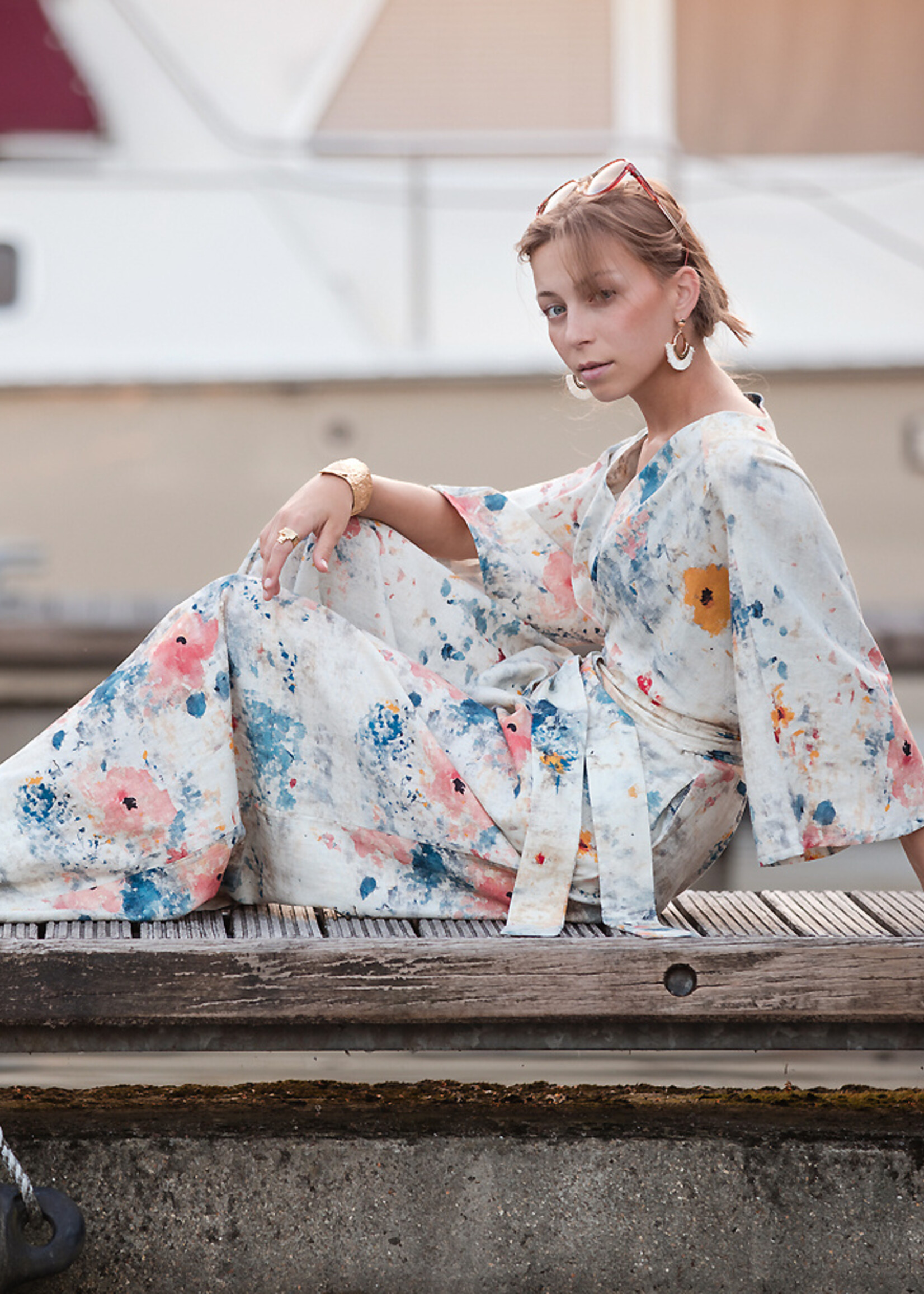 See You at Six ° Stof Linnen Viscose Blend - See You at Six - Roses on Canvas