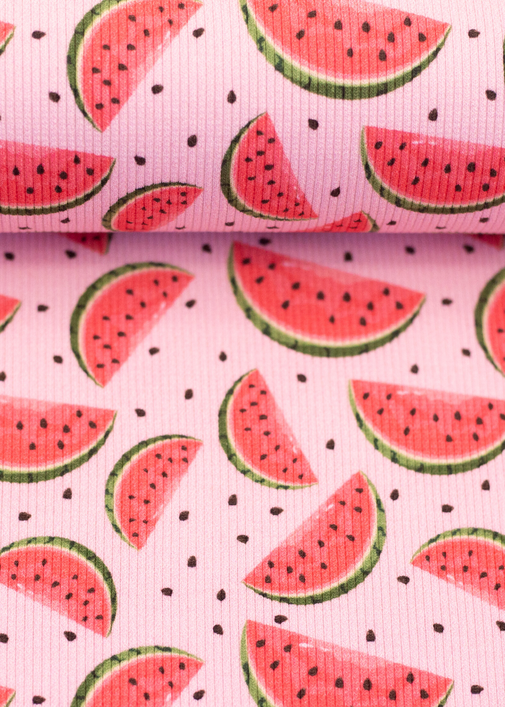 ° Stof Structuurtricot - Funny Fruit - Watermelon