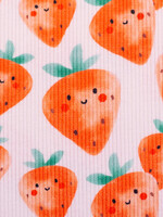 ° Stof Structuurtricot - Funny Fruit - Aardbei