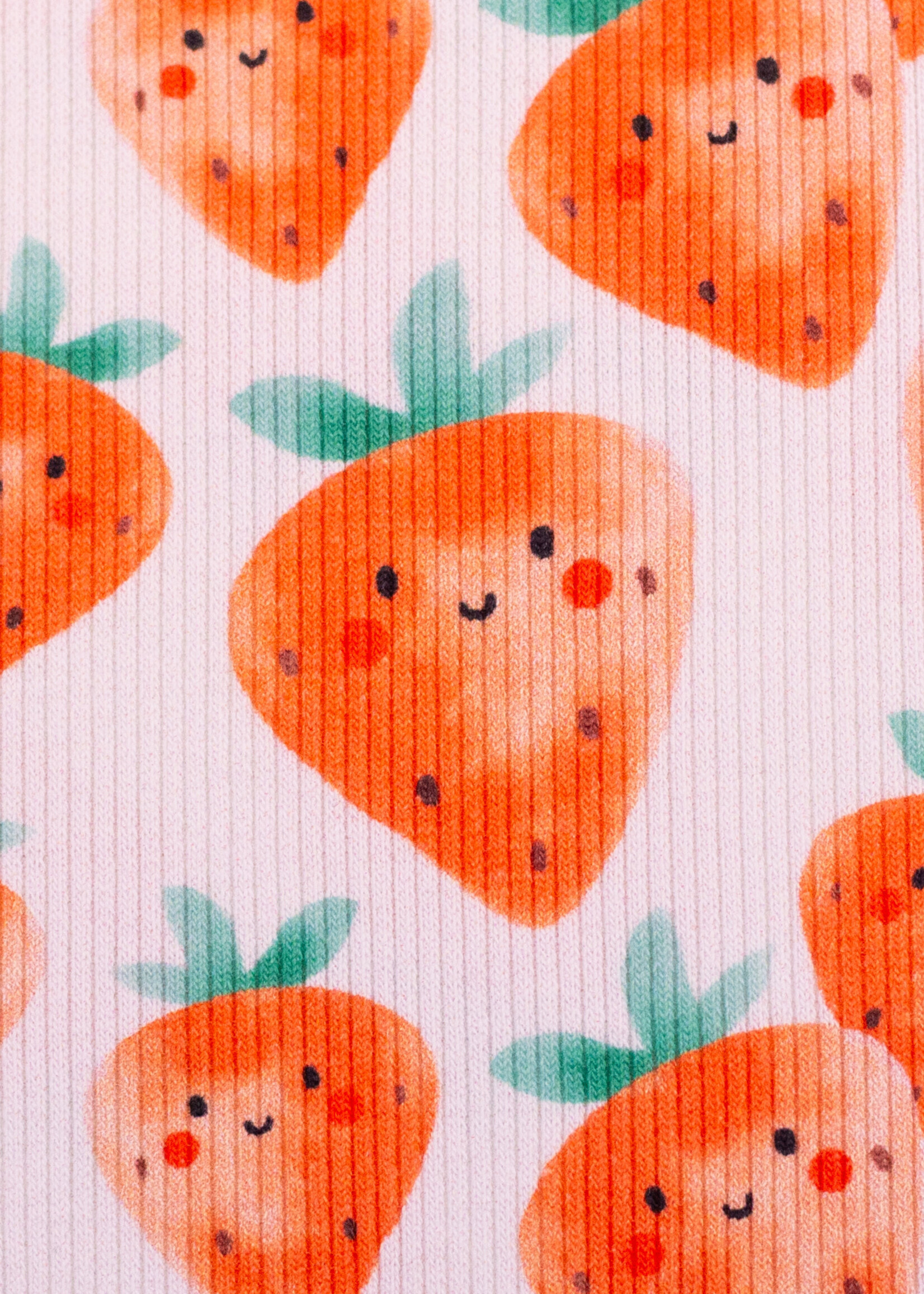 ° Stof Structuurtricot - Funny Fruit - Aardbei