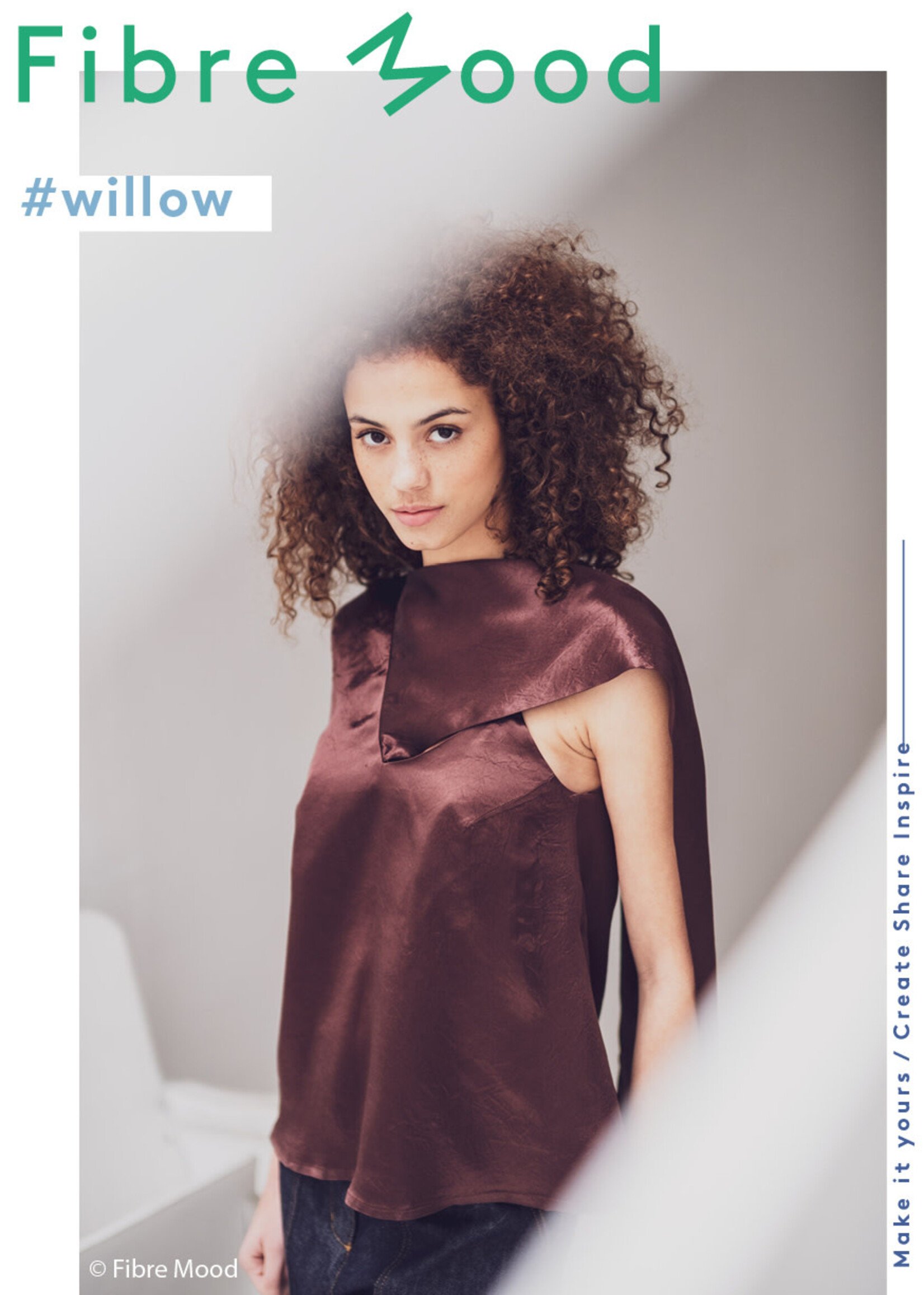 Fibre Mood ° Soepelvallende Stof - Fibre Mood - VENDELA WILLOW SANNA - Shiny Donkerbruin
