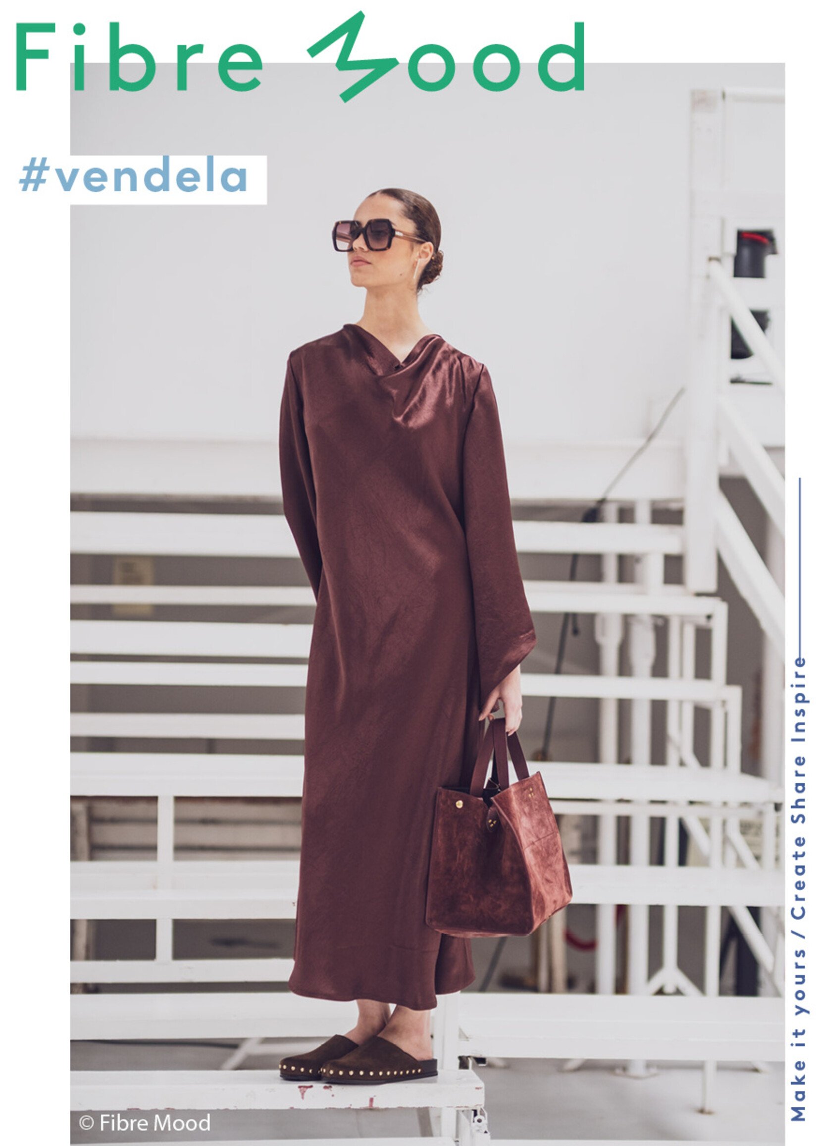 Fibre Mood ° Soepelvallende Stof - Fibre Mood - VENDELA WILLOW SANNA - Shiny Donkerbruin