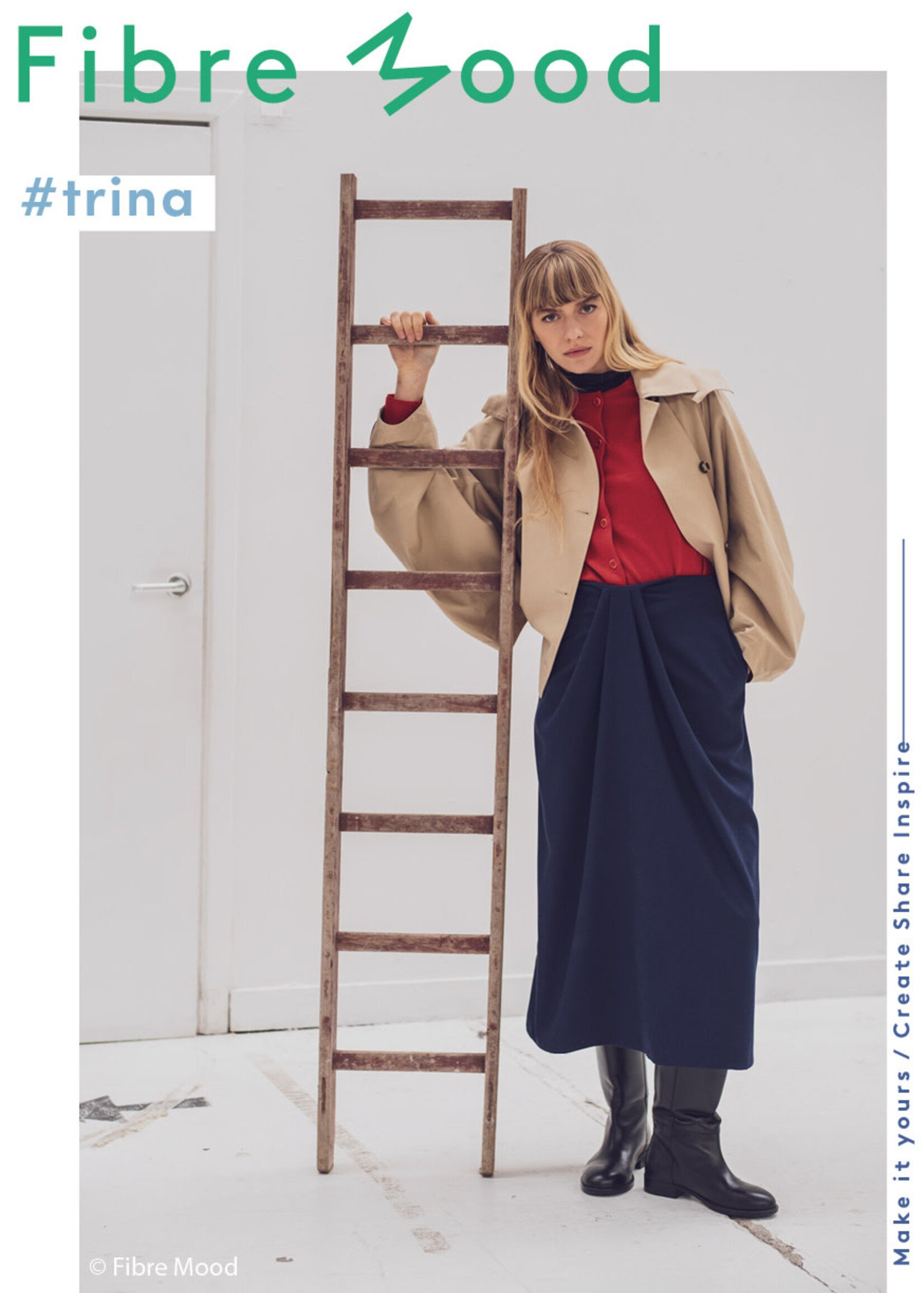 Fibre Mood ° Stof Polyviscose - Fibre Mood - TRINA - Black/Navy