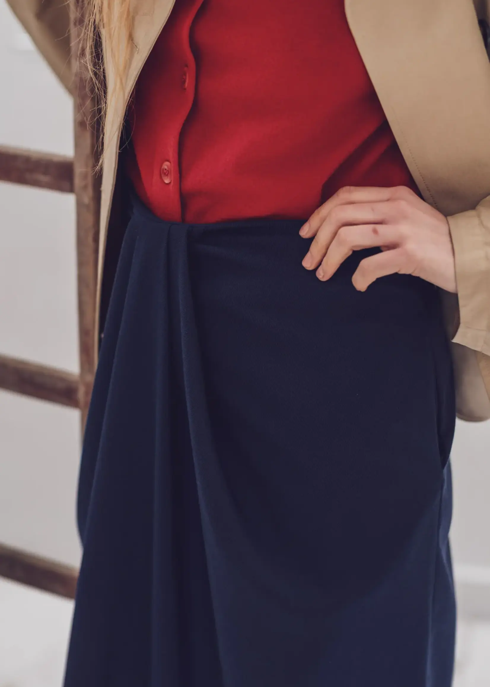 Fibre Mood ° Stof Polyviscose - Fibre Mood - TRINA - Black/Navy