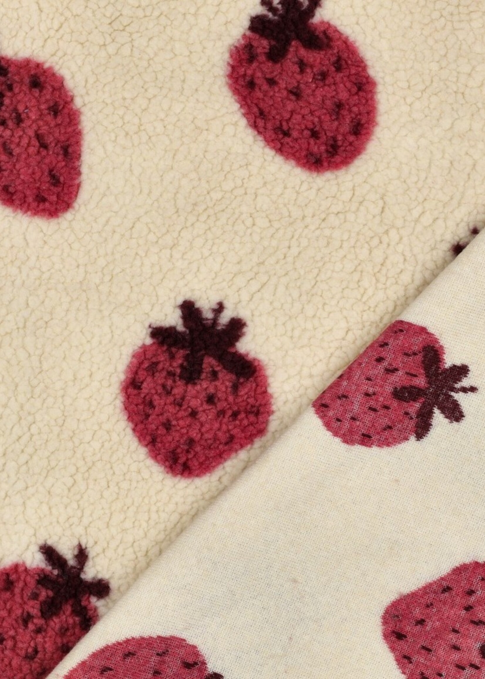 ° Stof Teddy - Aardbeien