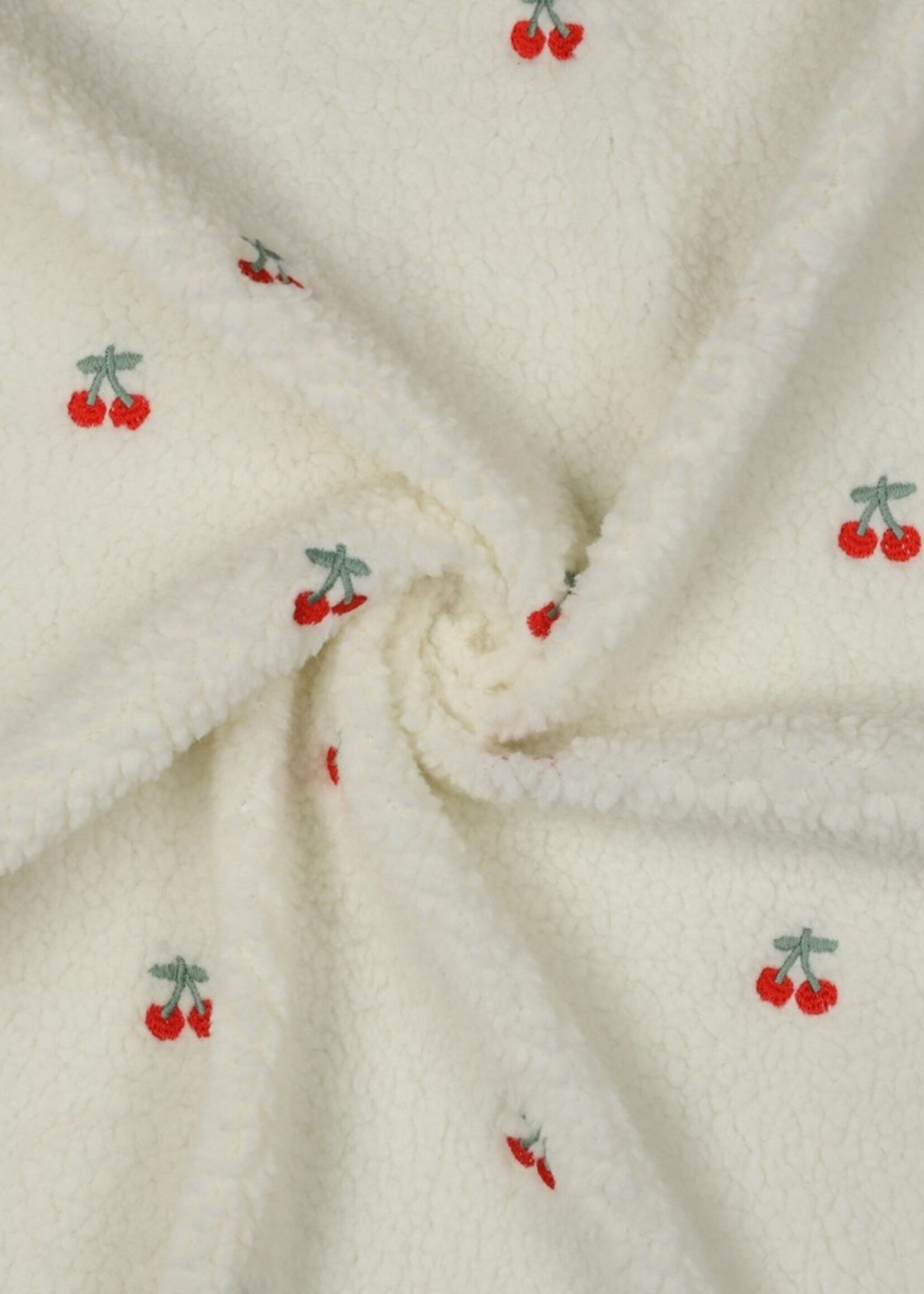 ° Stof Teddy - Embroidery - Kersjes