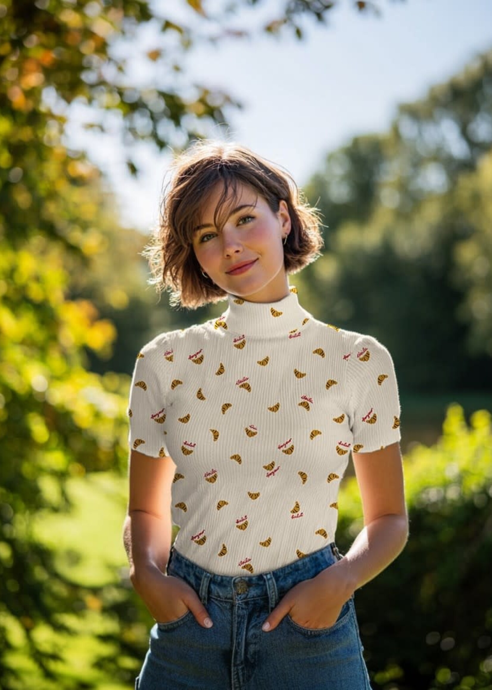 ° Stof Structuurtricot - Croissants