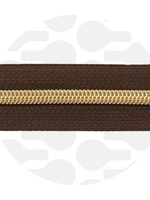 Zipper Zoo ° Spiraalrits - Zipper Zoo - 1 meter - Brownie/Gold