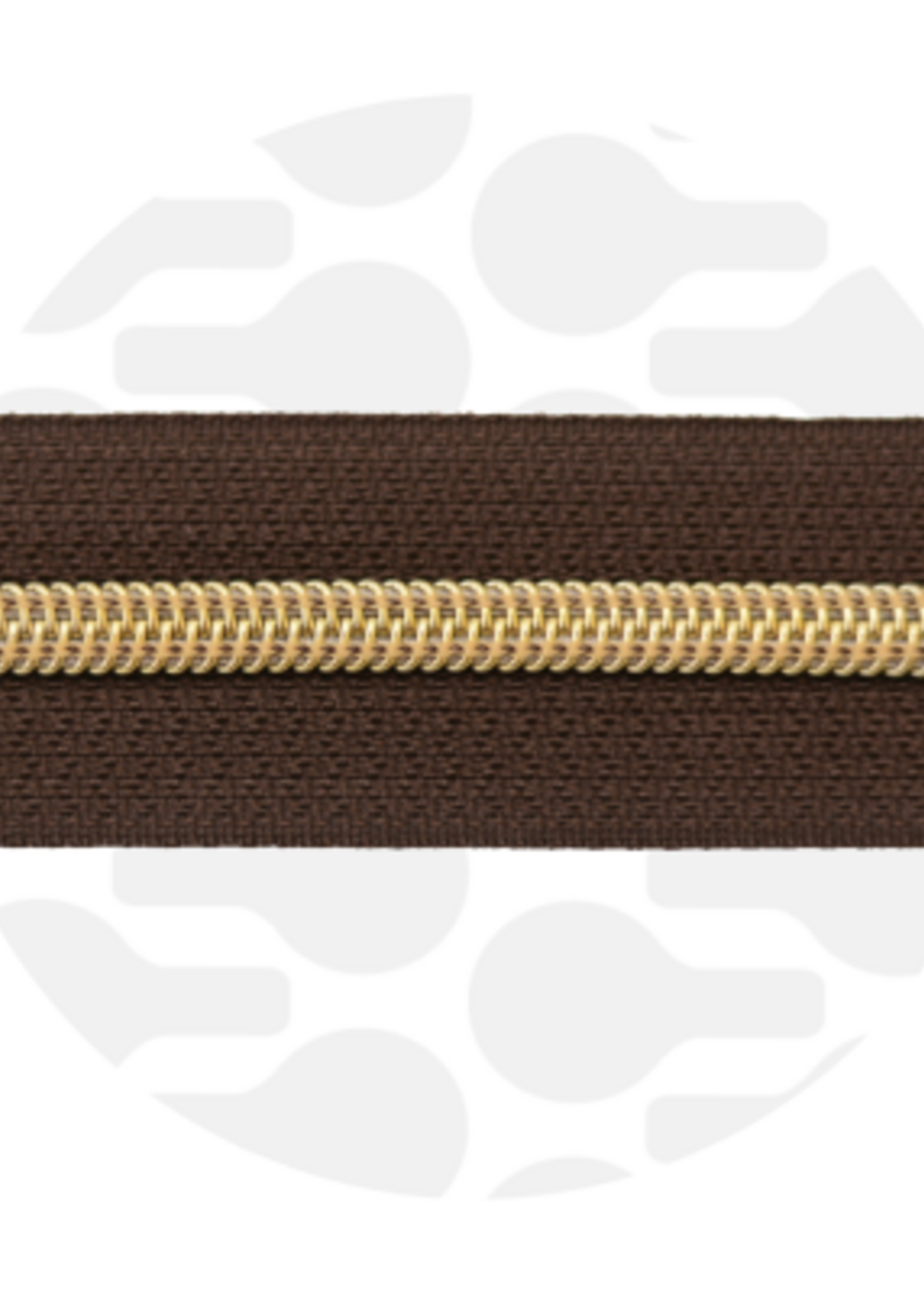 Zipper Zoo ° Spiraalrits - Zipper Zoo - 1 meter - Brownie/Gold