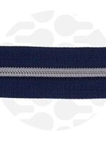 Zipper Zoo ° Spiraalrits - Zipper Zoo - 1 meter - Navy Blue/Silver