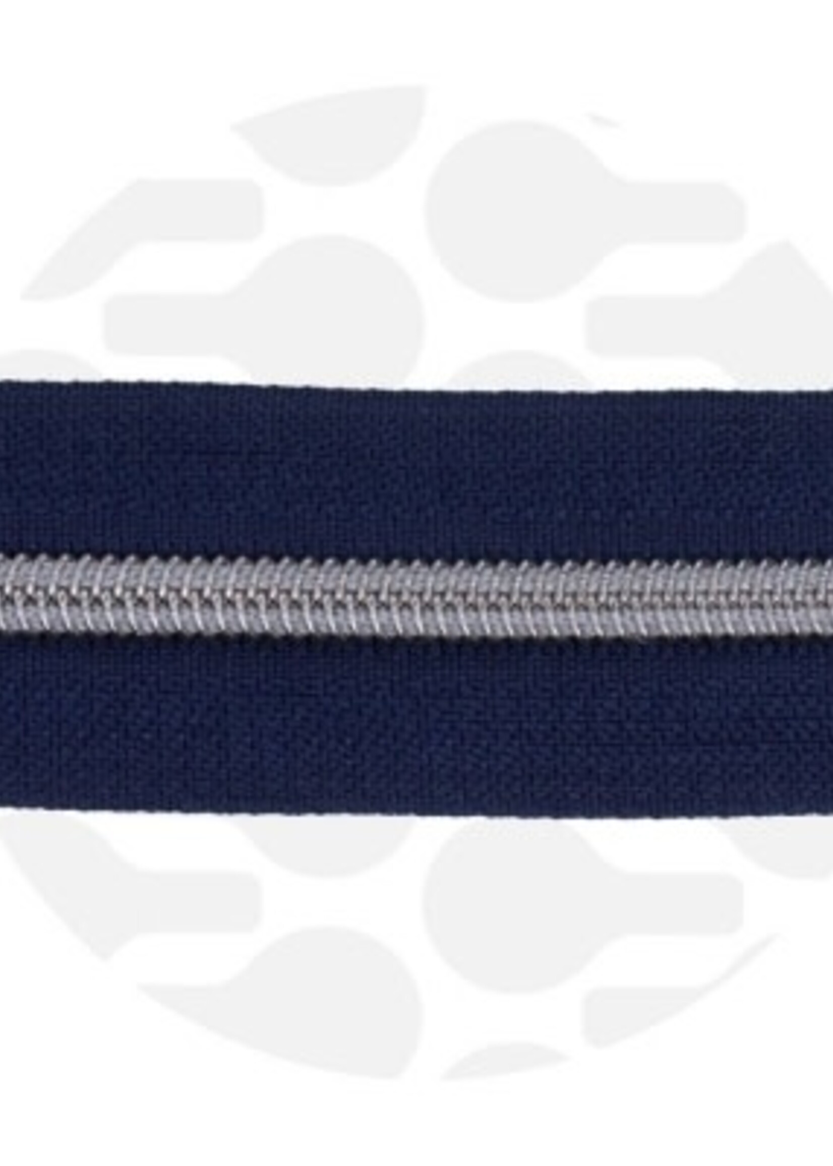 Zipper Zoo ° Spiraalrits - Zipper Zoo - 1 meter - Navy Blue/Silver