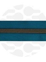 Zipper Zoo ° Spiraalrits - Zipper Zoo - 1 meter - Nordic Teal/Brons