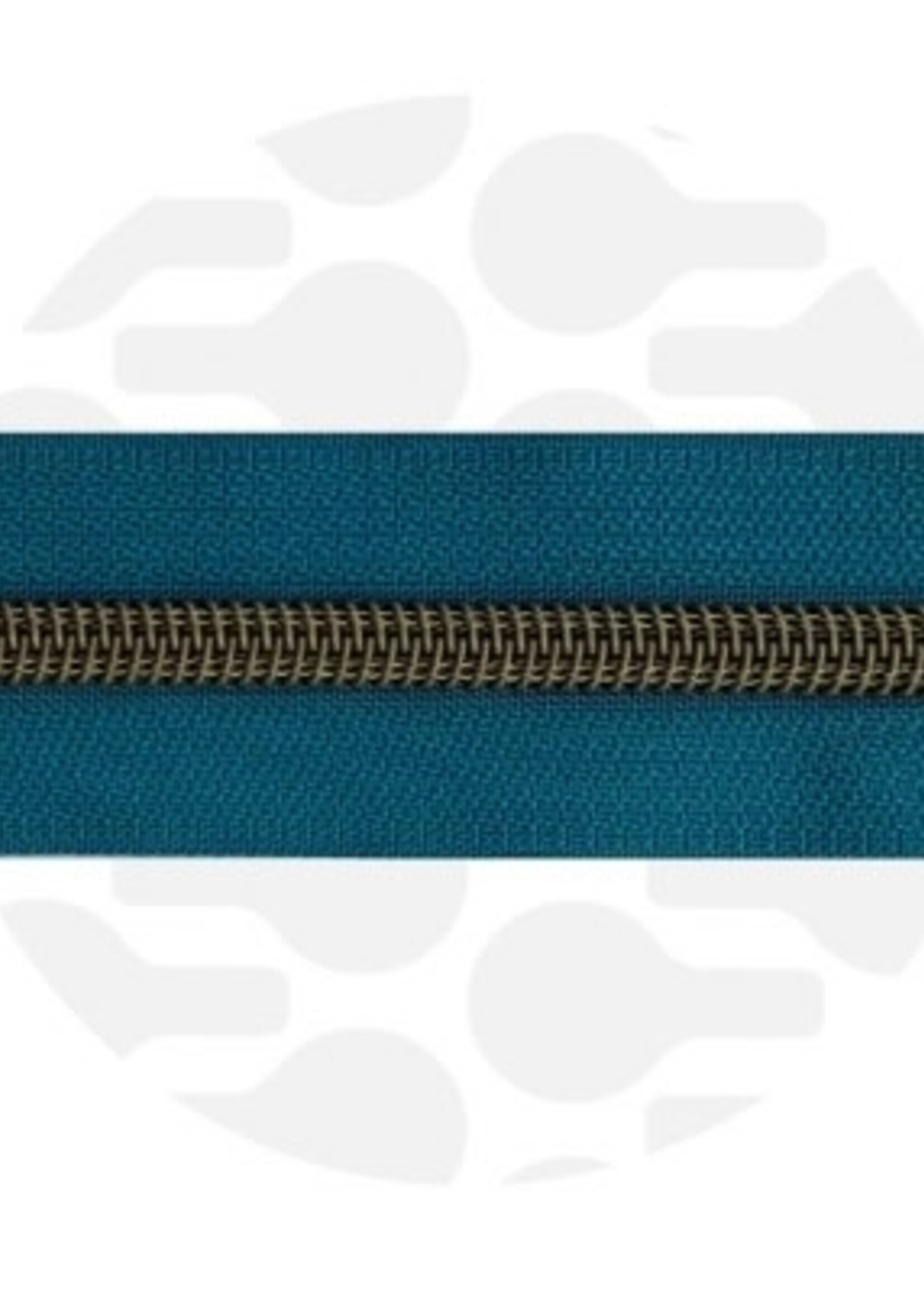 Zipper Zoo ° Spiraalrits - Zipper Zoo - 1 meter - Nordic Teal/Brons