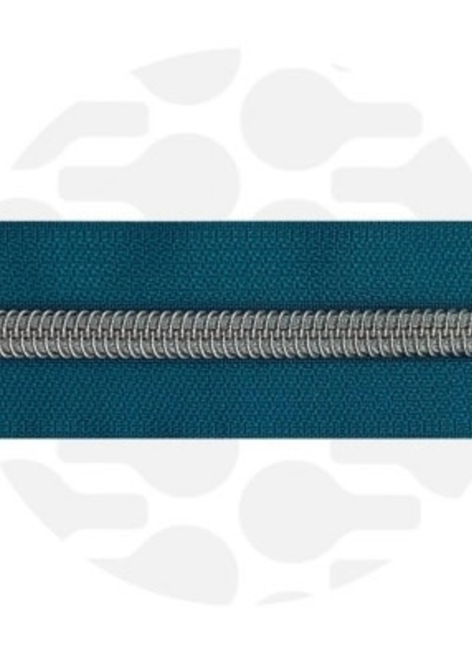 Zipper Zoo ° Spiraalrits - Zipper Zoo - 1 meter - Nordic Teal/Silver