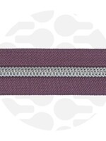 Zipper Zoo ° Spiraalrits - Zipper Zoo - 1 meter - Aubergine / Silver