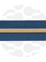 Zipper Zoo ° Spiraalrits - Zipper Zoo - 1 meter - Stormy Blue / Gold