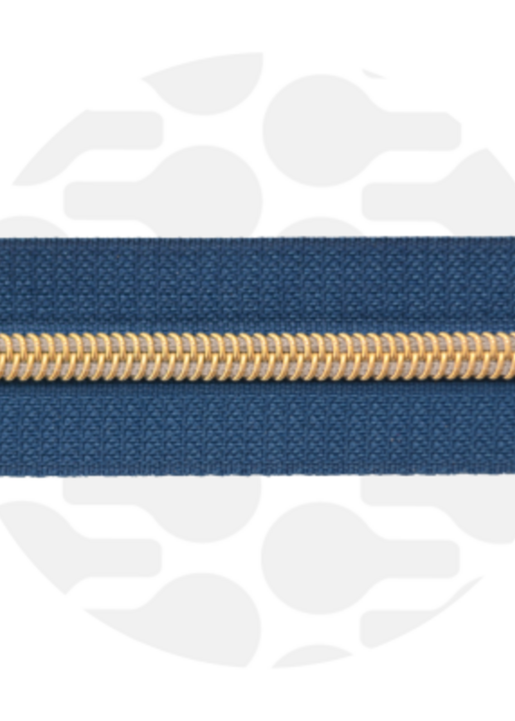 Zipper Zoo ° Spiraalrits - Zipper Zoo - 1 meter - Stormy Blue / Gold