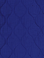 ° Stof Double Gauze Gewatteerd Quilted - Double Face - Kobaltblauw