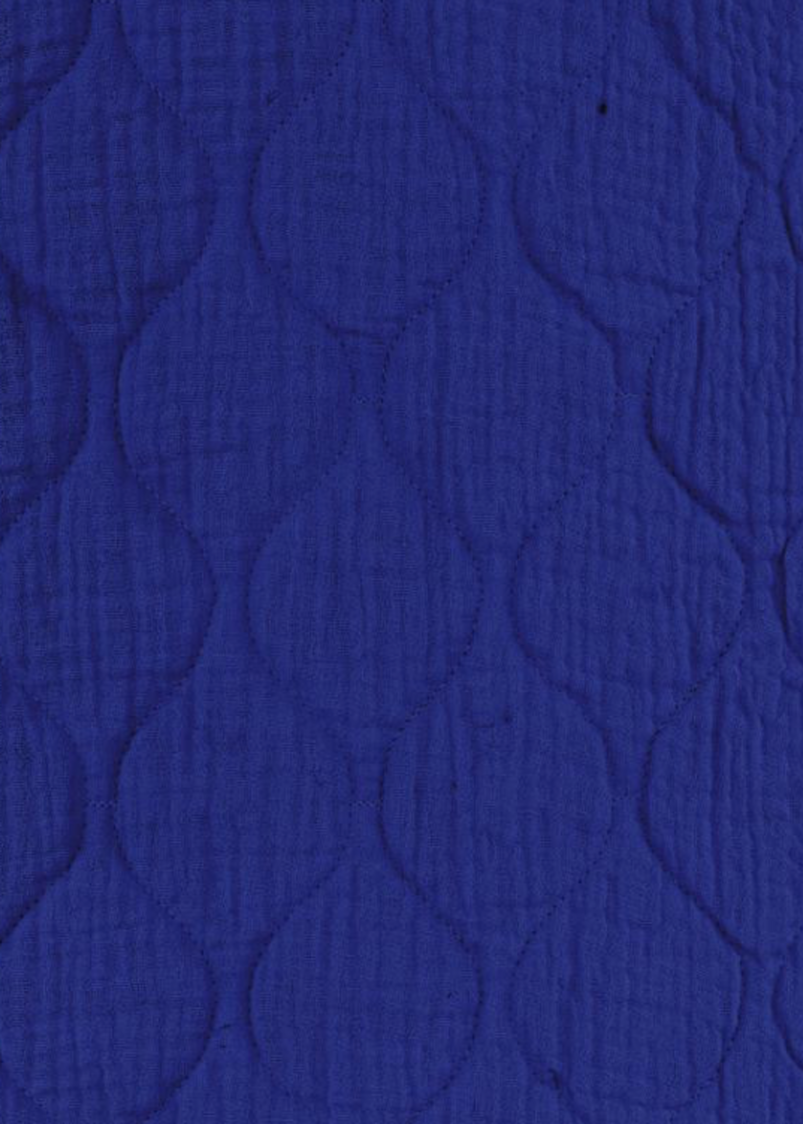 ° Stof Double Gauze Gewatteerd Quilted - Double Face - Kobaltblauw