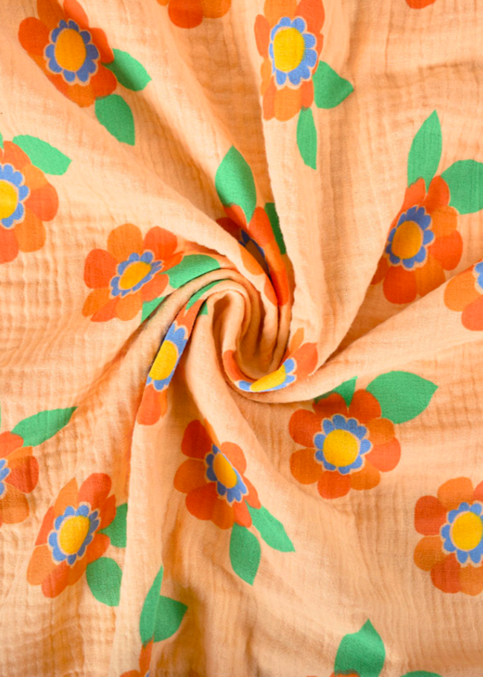 ° Stof Tetra Double Gauze - Flowers