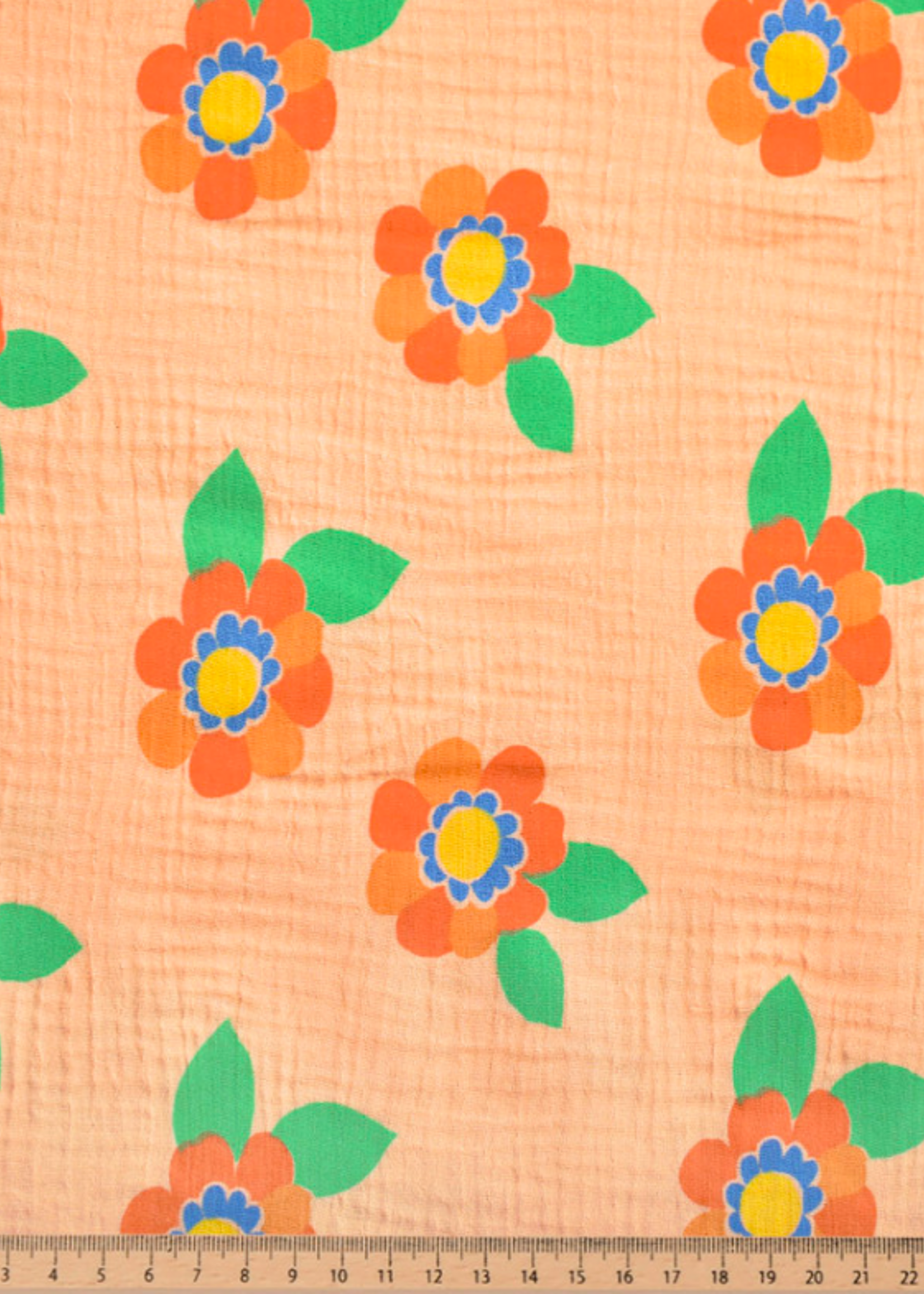 ° Stof Tetra Double Gauze - Flowers