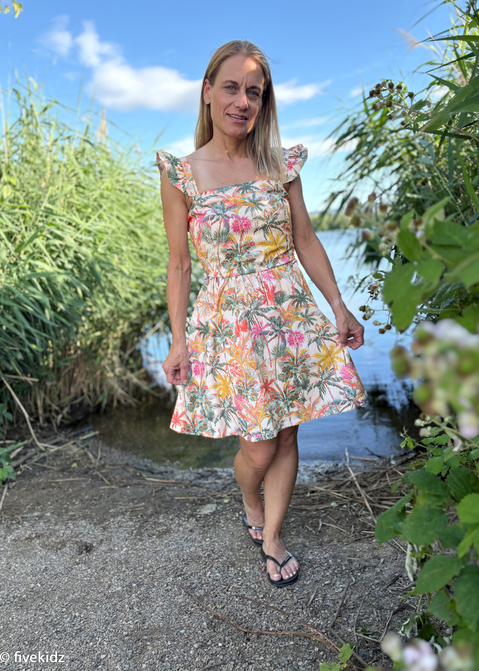 ° Stof Katoen - Bienvenido Colorido - Tropical Palms