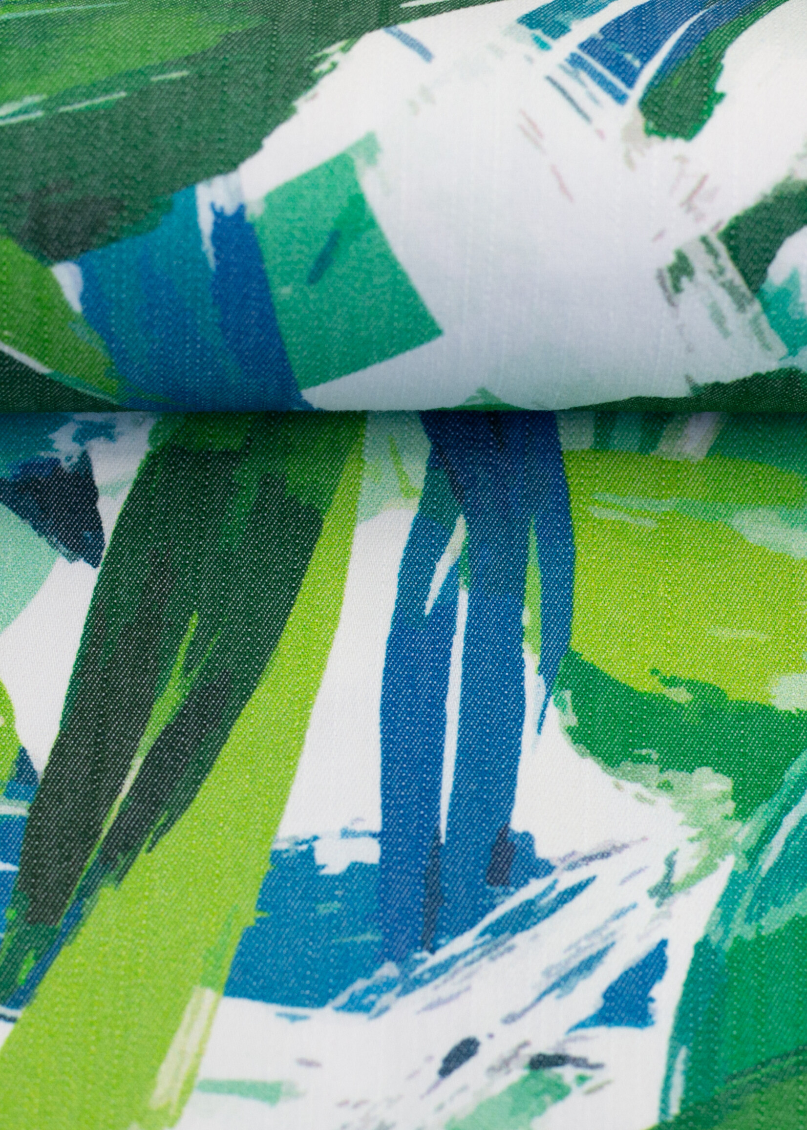 ° Stof Linnenlook - Leaves - Green