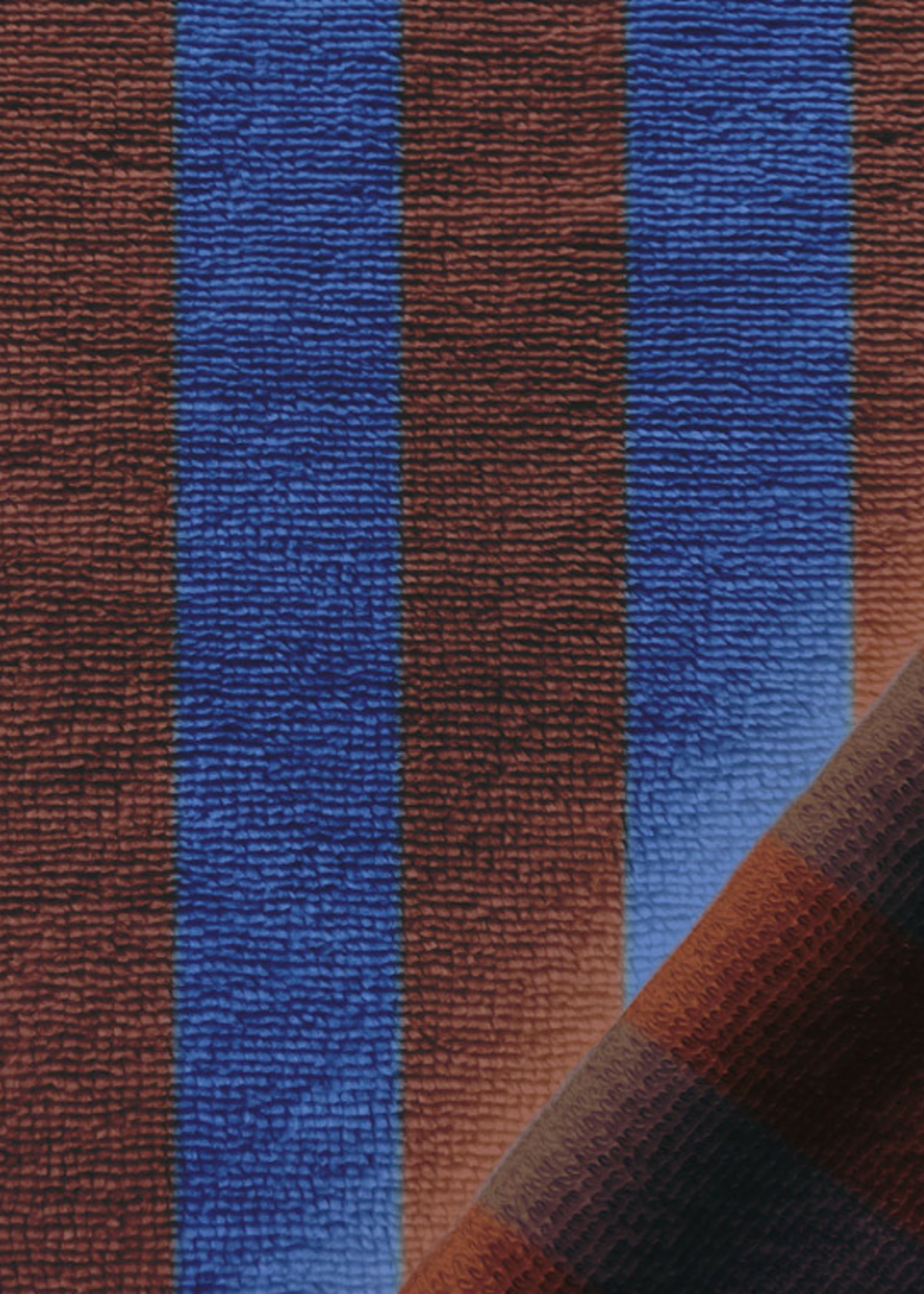 ° Stof Bamboo Badstof - Stripes - Blue/Brown