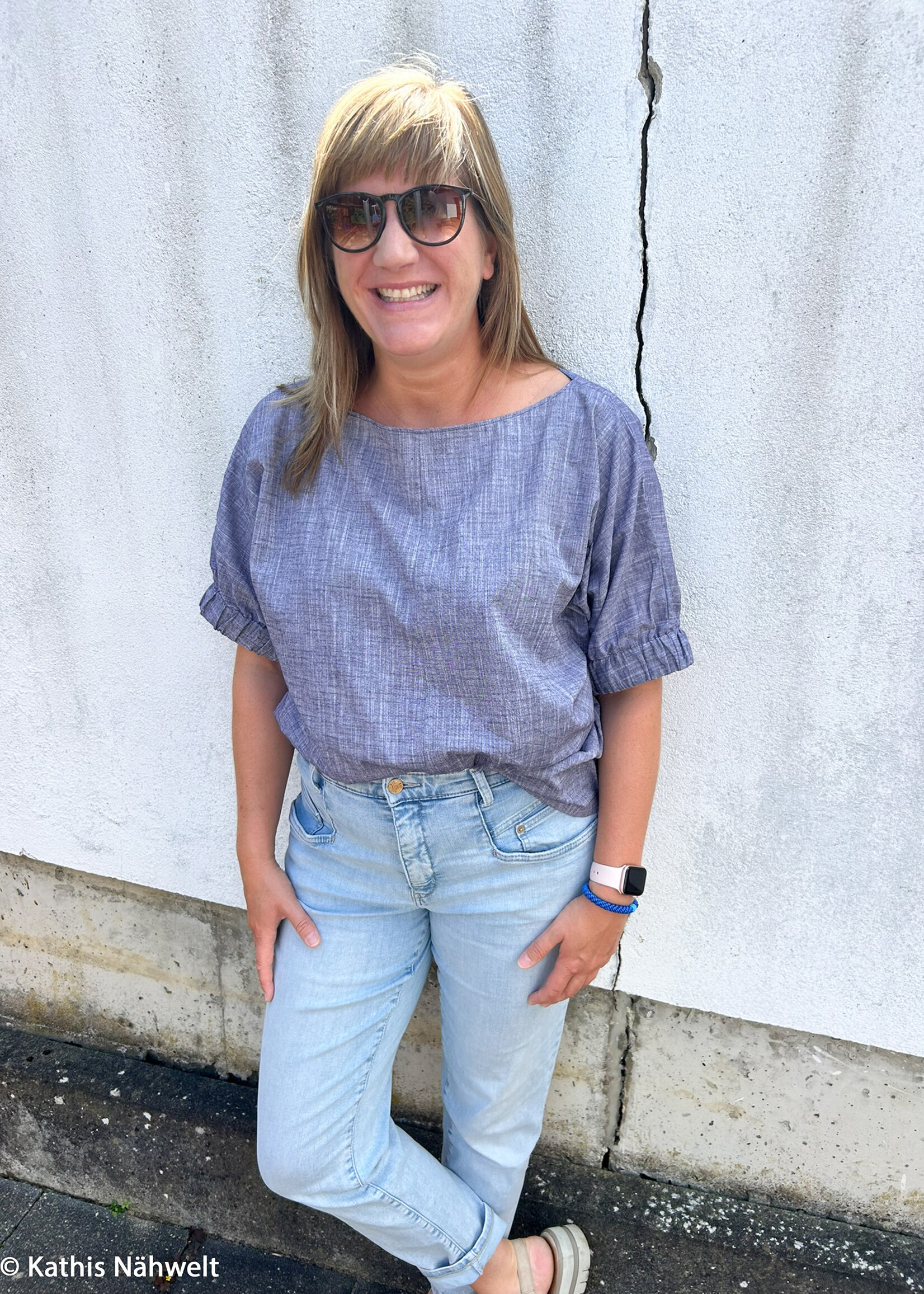 ° Stof Katoen - Chambray - Blauw