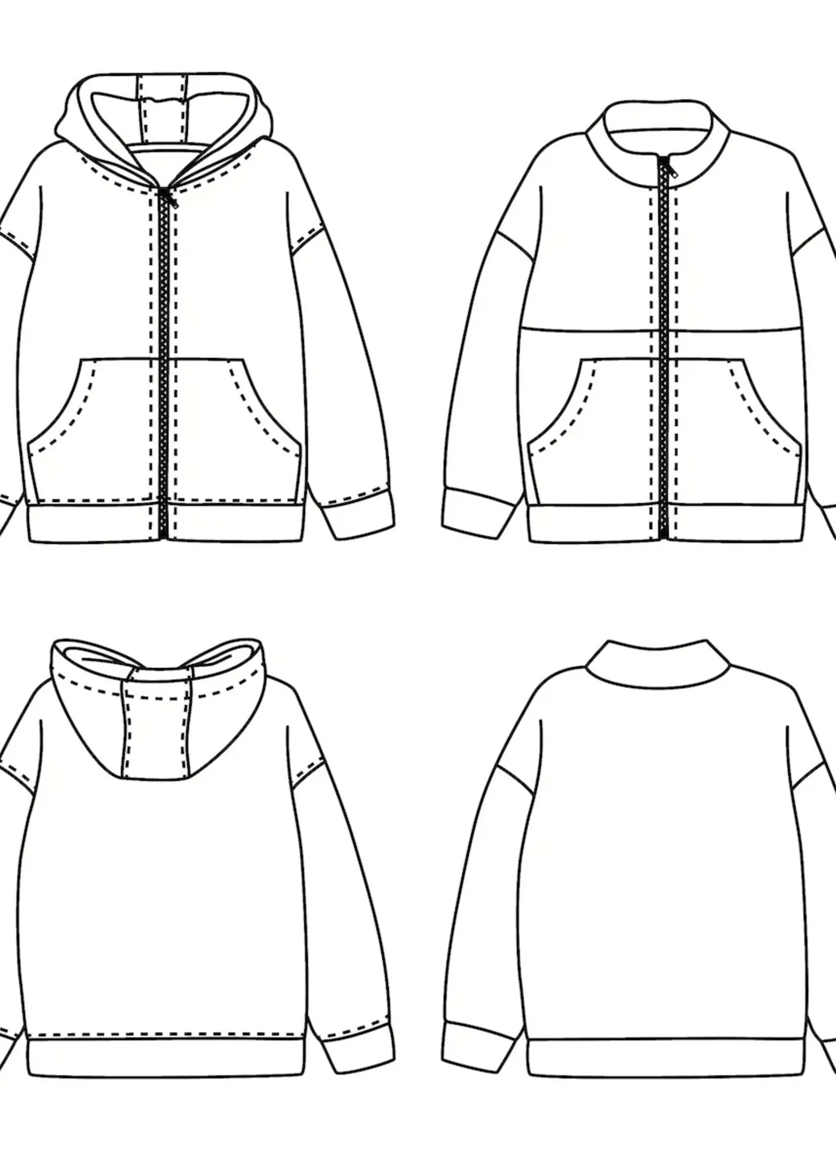 Ikatee ° Naaipatroon - Ikatee - Liverpool Sweater met Rits