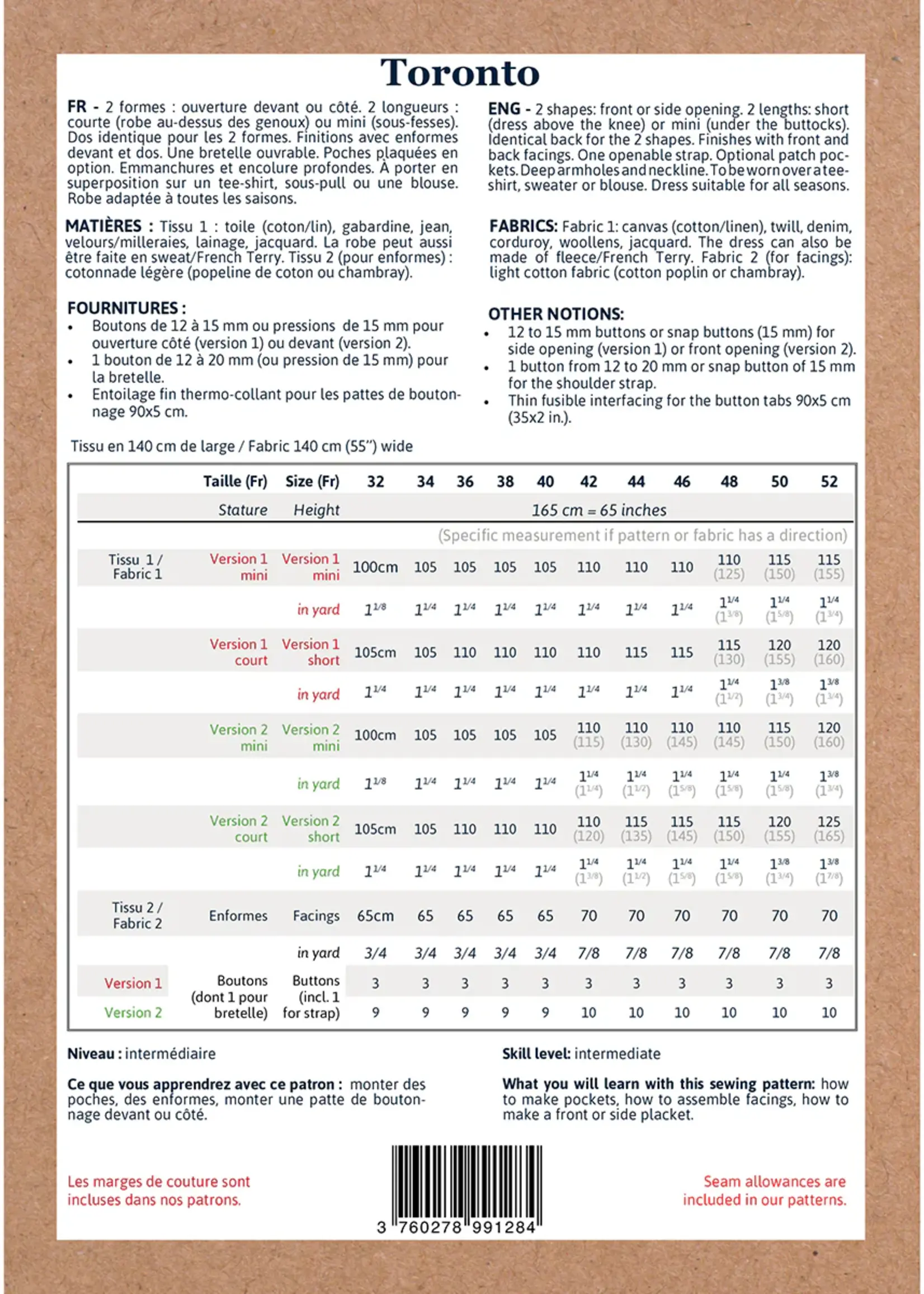 Ikatee ° Naaipatroon - Ikatee - Toronto Jurk (volwassenen)