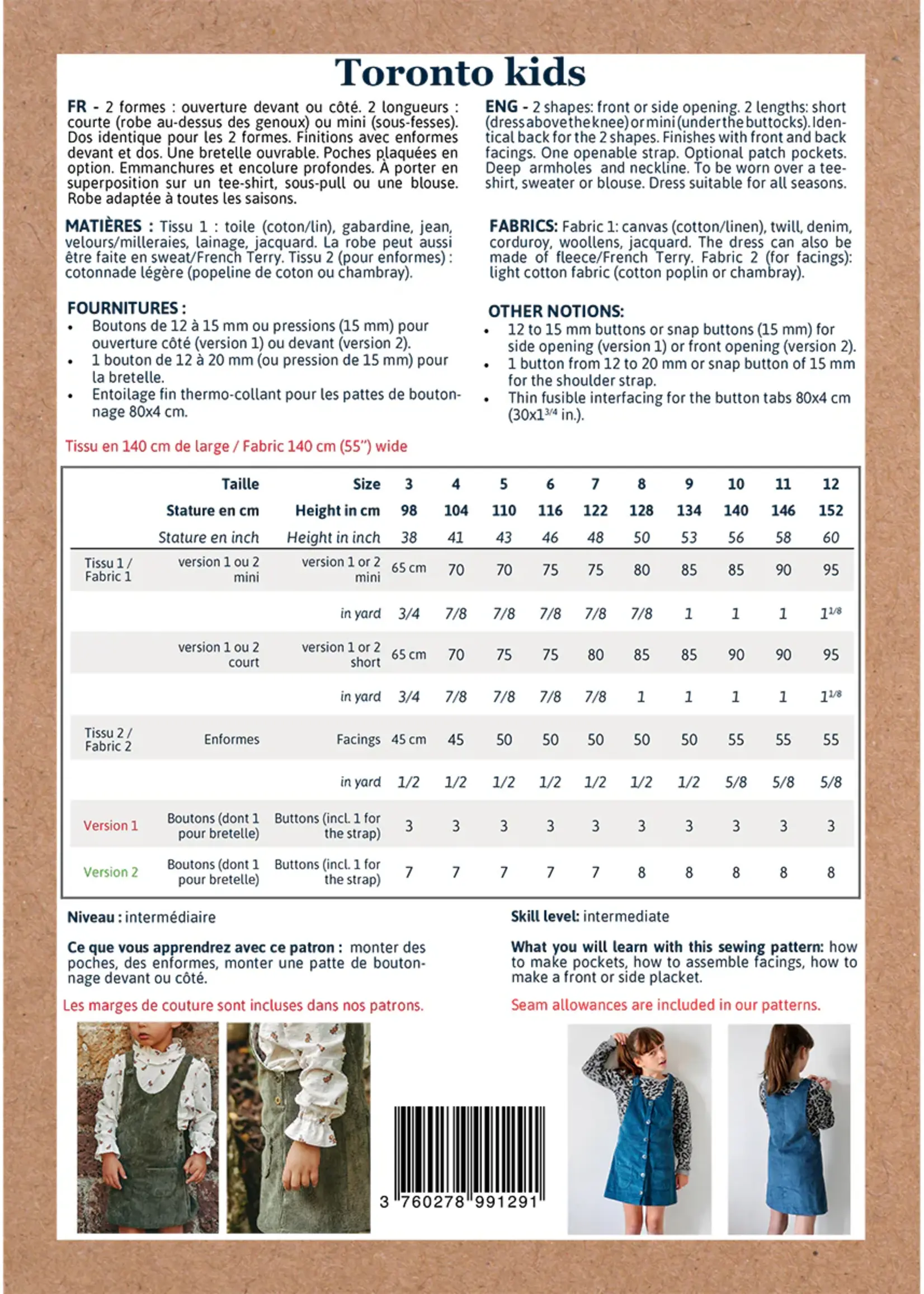 Ikatee ° Naaipatroon - Ikatee - Toronto Jurk (kids)