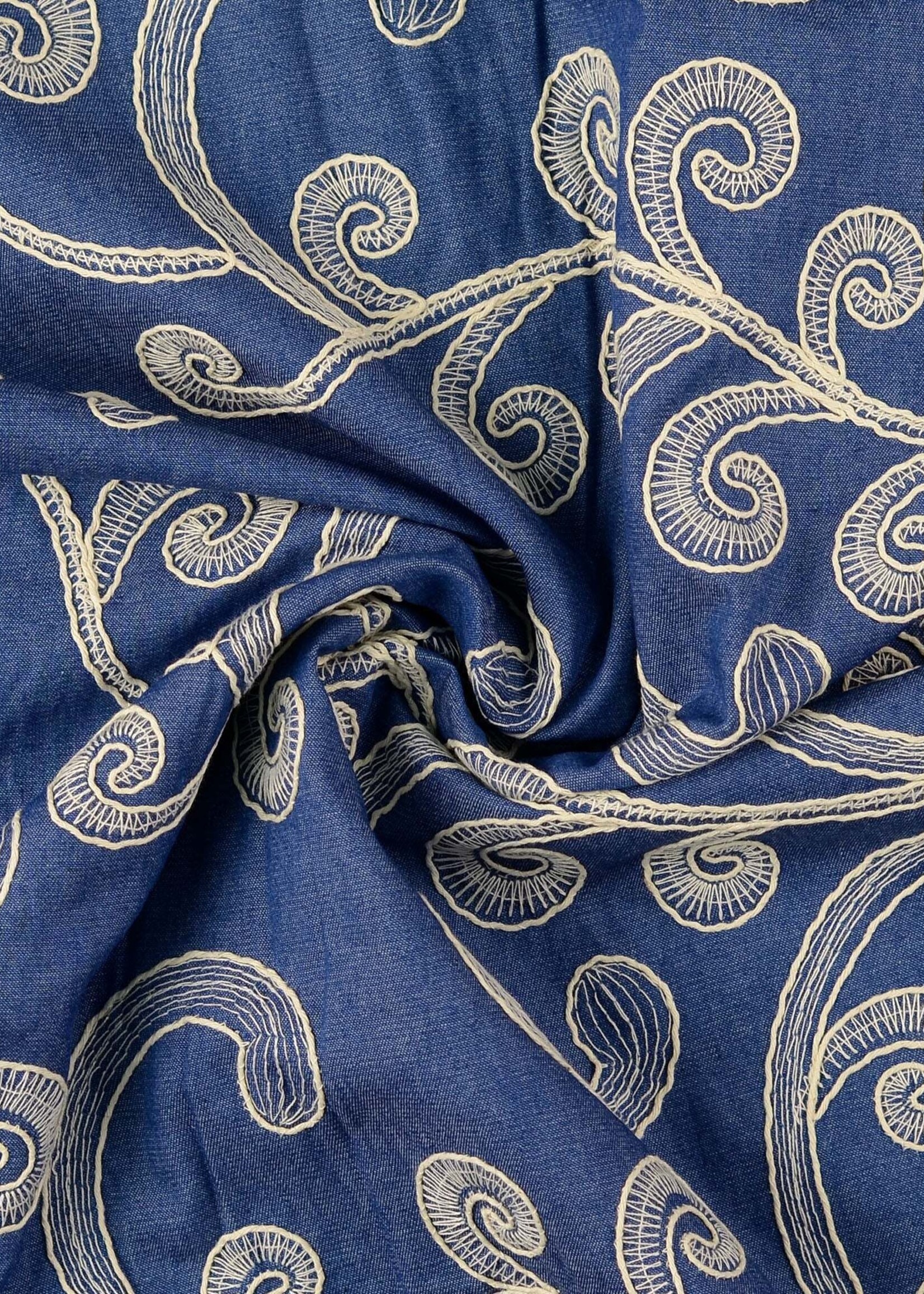 ° Stof Katoen - Jeans Embroidery