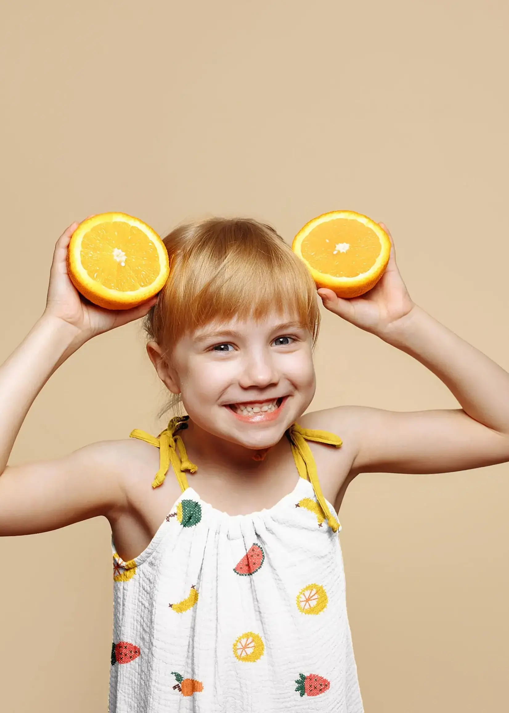 ° Stof Tetra Double Gauze - Embroidery - Fruits