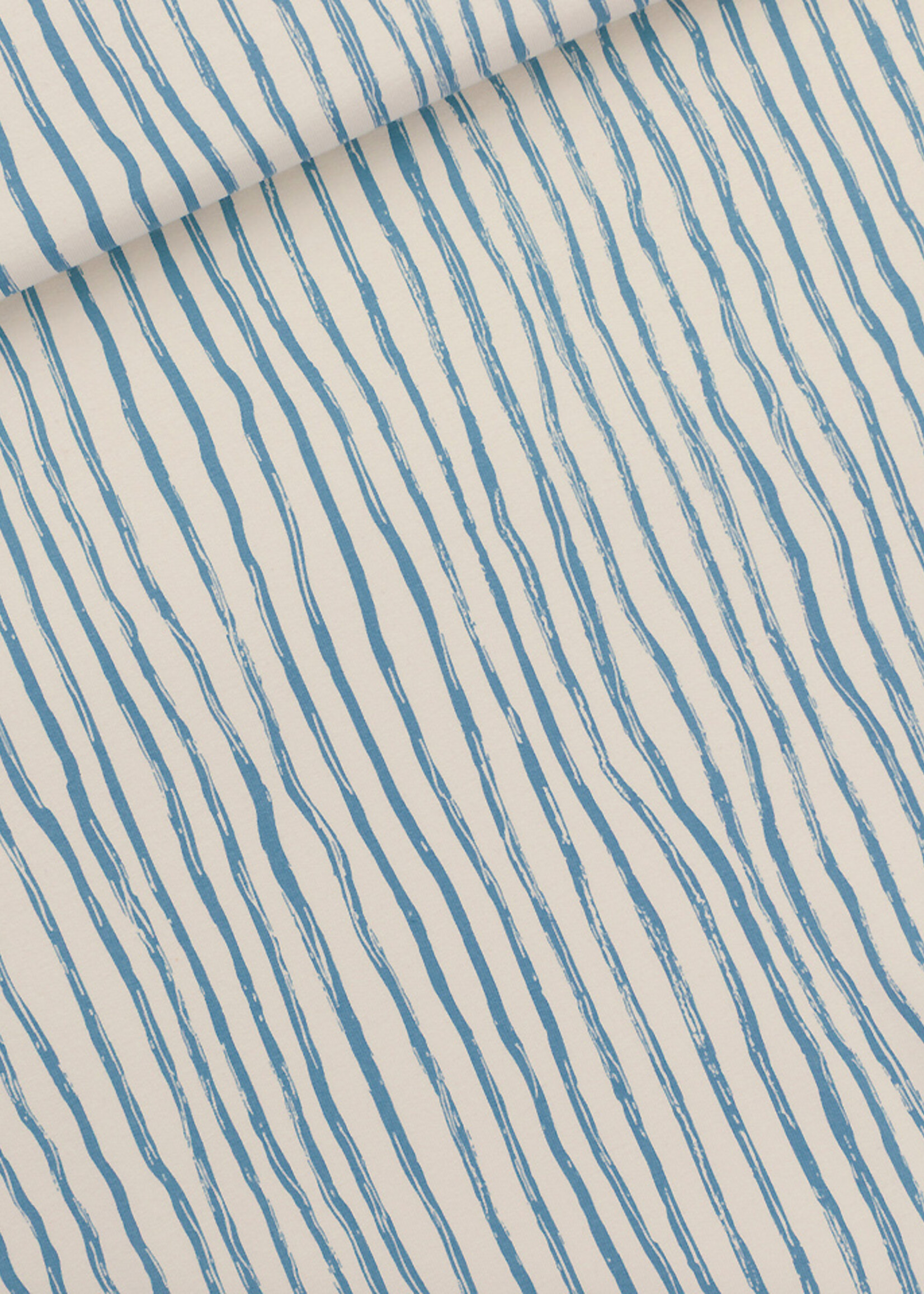 See You at Six ° Stof French Terry - See You at Six - Wiggly Verticals Blue