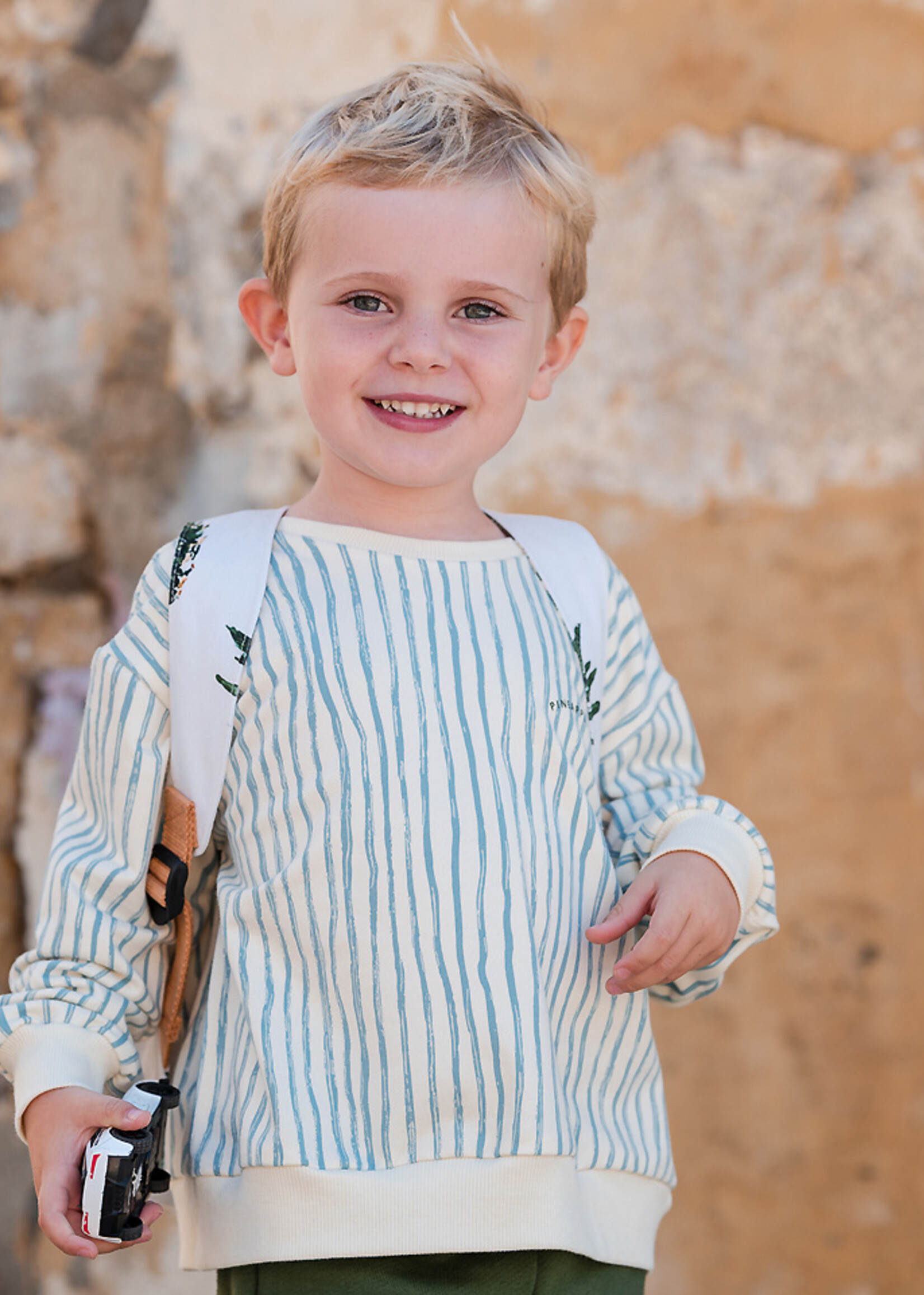 See You at Six ° Stof French Terry - See You at Six - Wiggly Verticals Blue