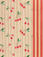 ° Stof Double Gauze Gewatteerd Quilted - Double Face - Cherry Clafoutis