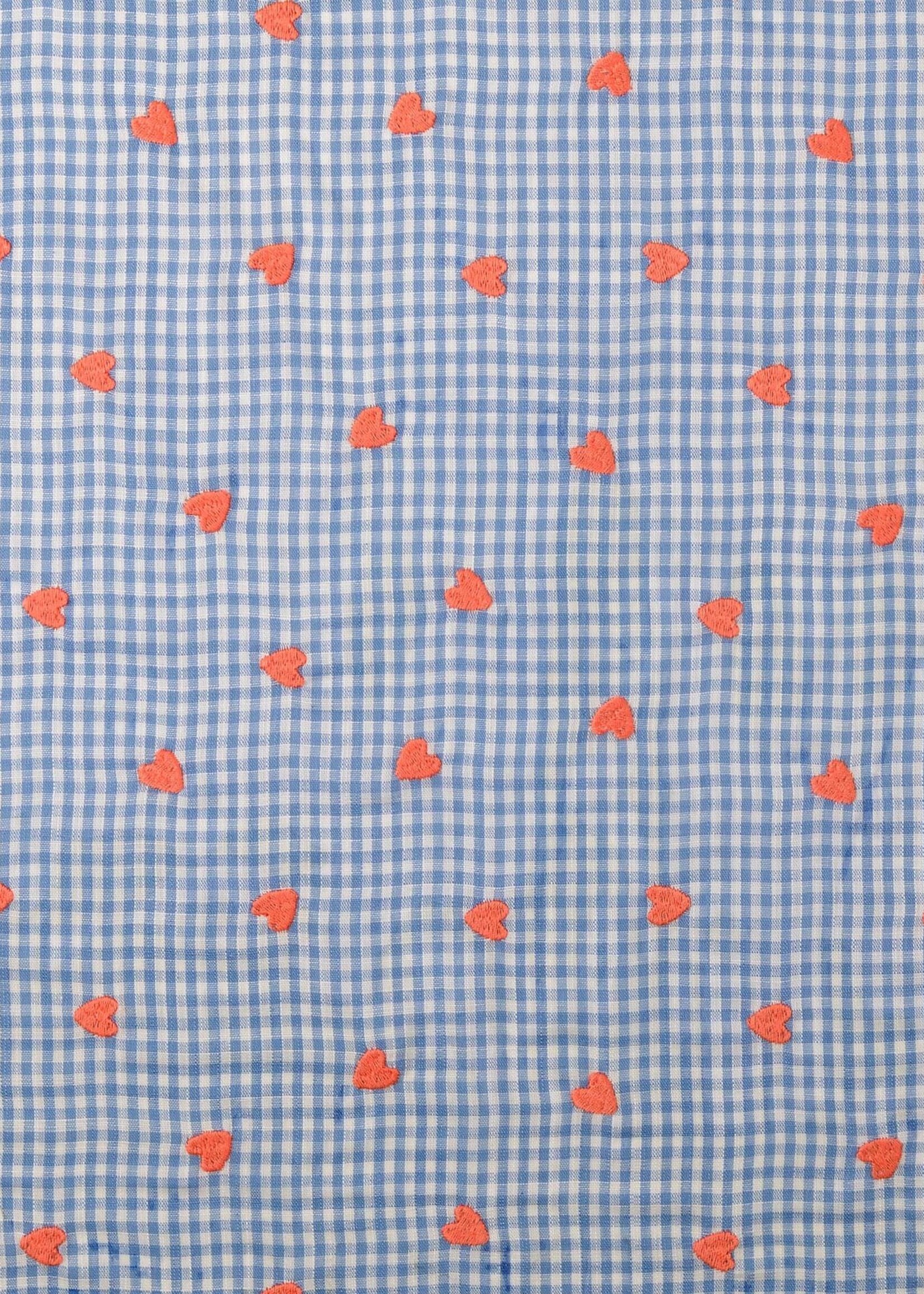 ° Stof Katoen - Embroidery - Hartjes